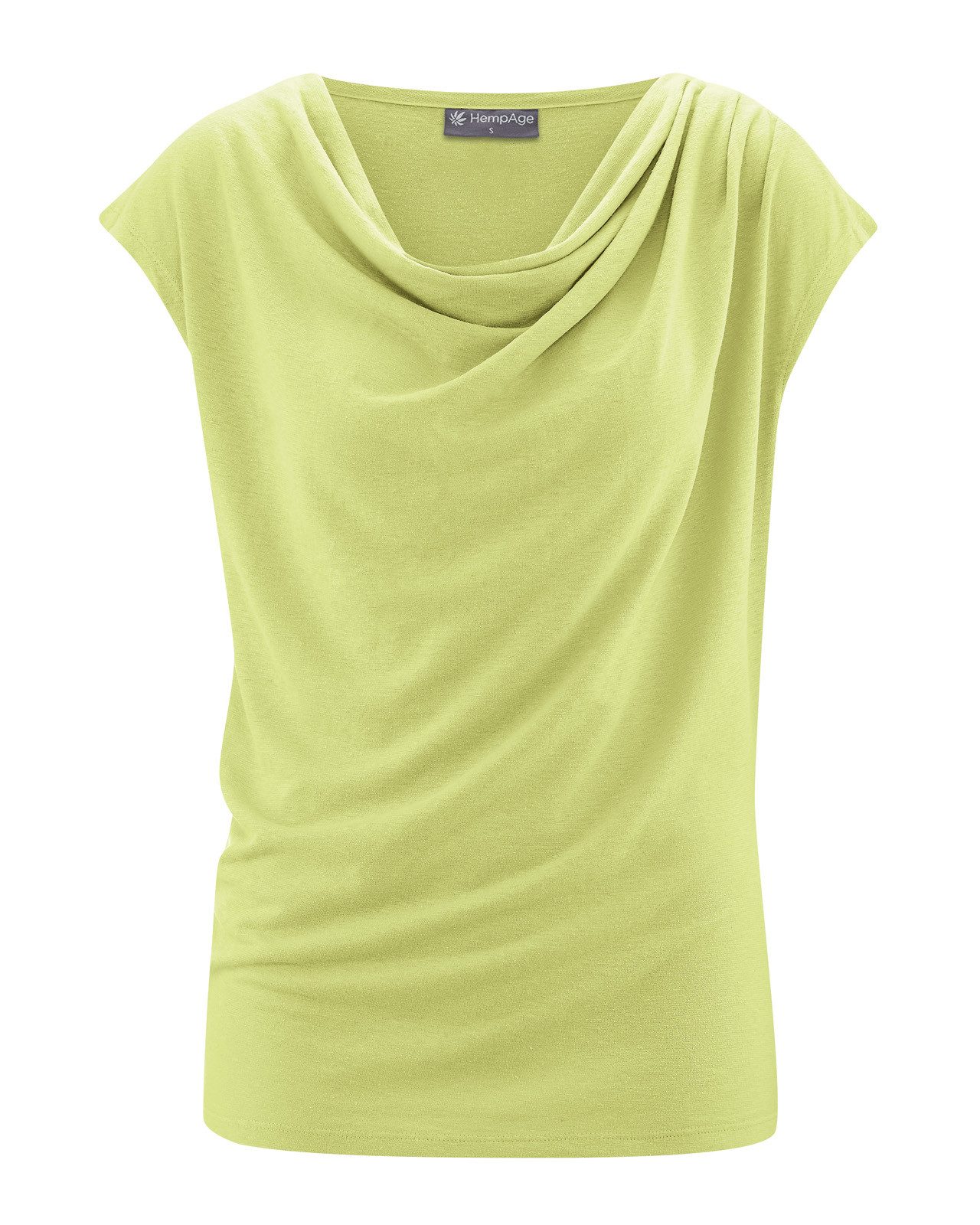 HempAge Wasserfallshirt Wasserfallausschnitt Top Hanf/Biobaumwolle Normal Fit