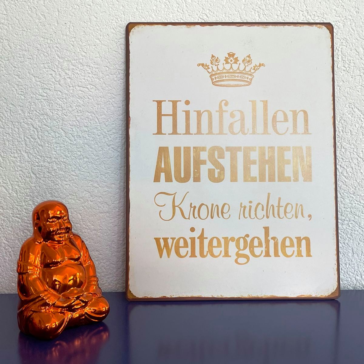 Lafinesse Metallschild LaFinesse - Hinfallen aufstehen... Metallschild, (Stück, 1 St)