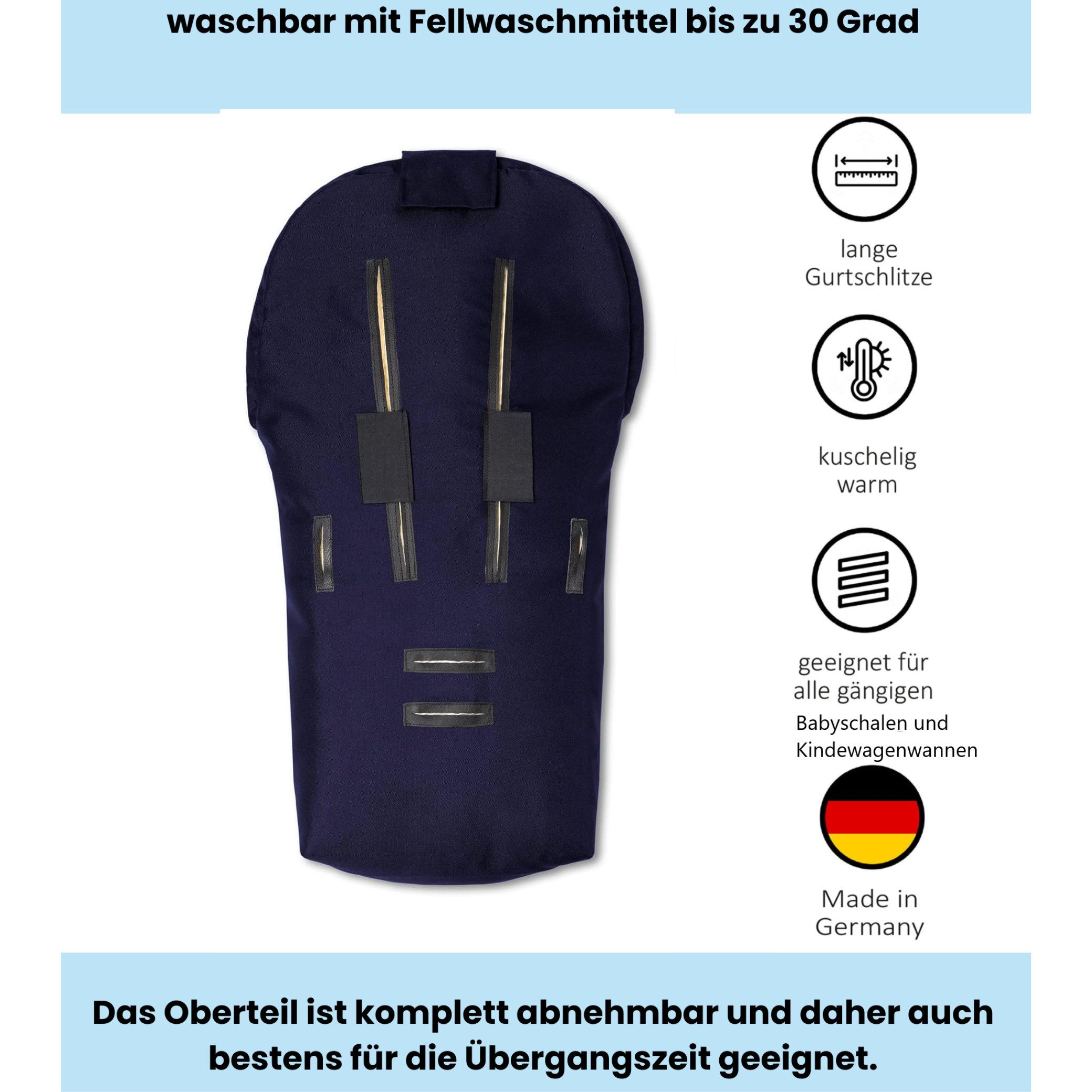 Hofbrucker seit 1948 Fußsack Lammfell-Fußsack Toni für Babyschalen