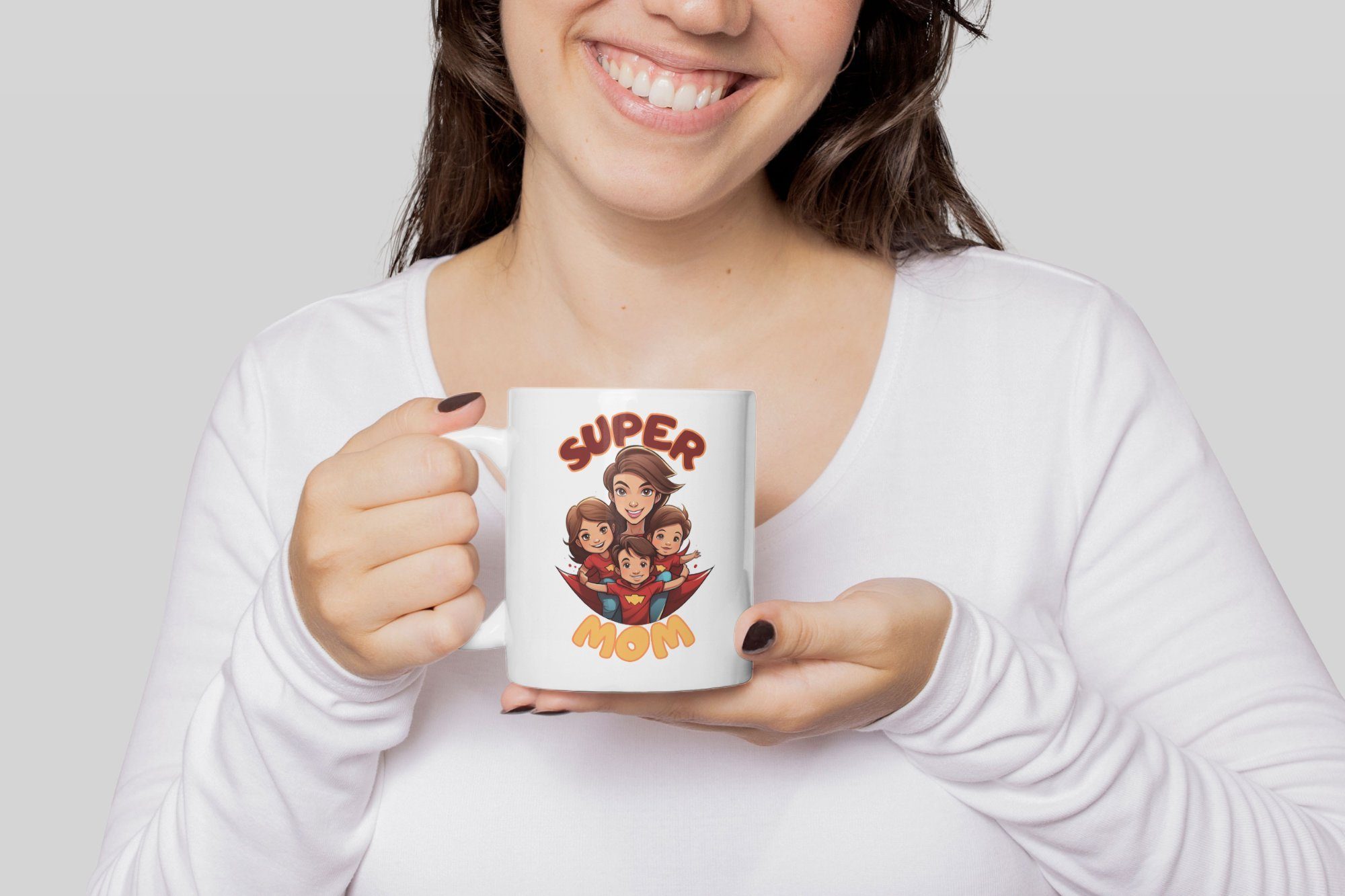 Geschenkidee MOM Kaffeetasse Geschenk, WS-Trend Teetasse Tasse Super Keramik