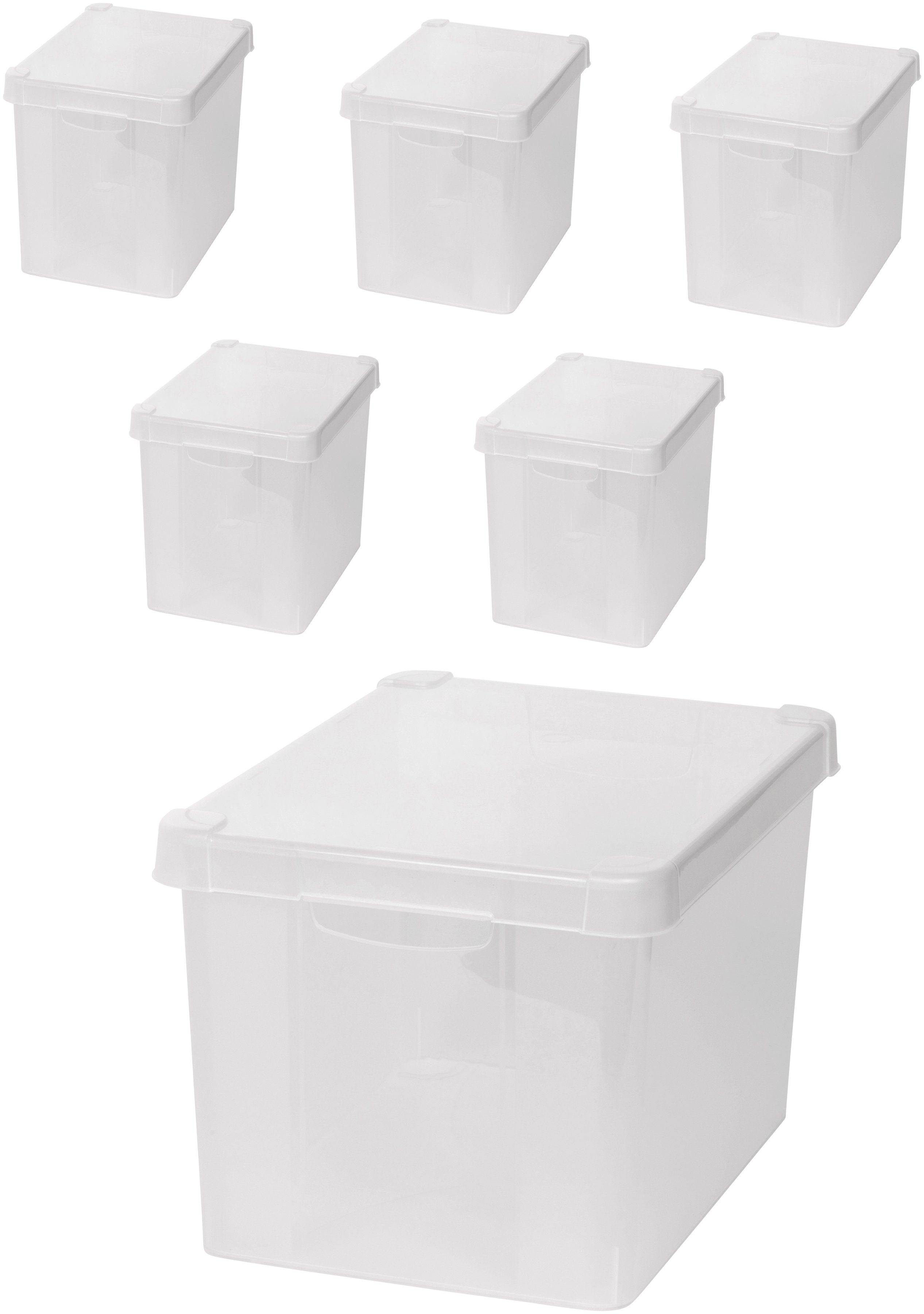 KREHER Aufbewahrungsbox »6x 20 Liter, mit Deckel« 6er Set online kaufen