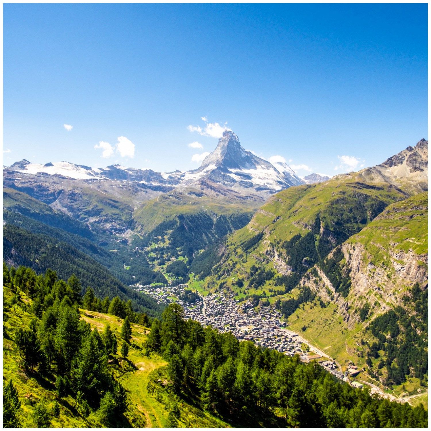 Wallario Möbelfolie Sommerliches Alpenpanorama