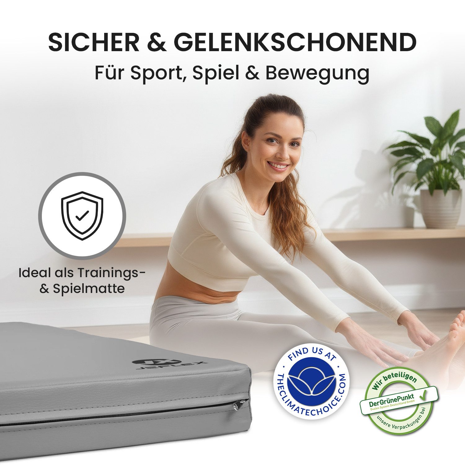 Jeflex Weichbodenmatte Jeflex Turnmatte 150 x 100 x 8 cm Fitness Weichbodenmatte Sportmatte, 150cm x 100cm x 8cm, Made in Germany