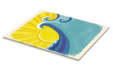 Posterlounge Acrylglasbild Editors Choice, Meereswellen in der Sonne, Badezimmer Vintage Illustration
