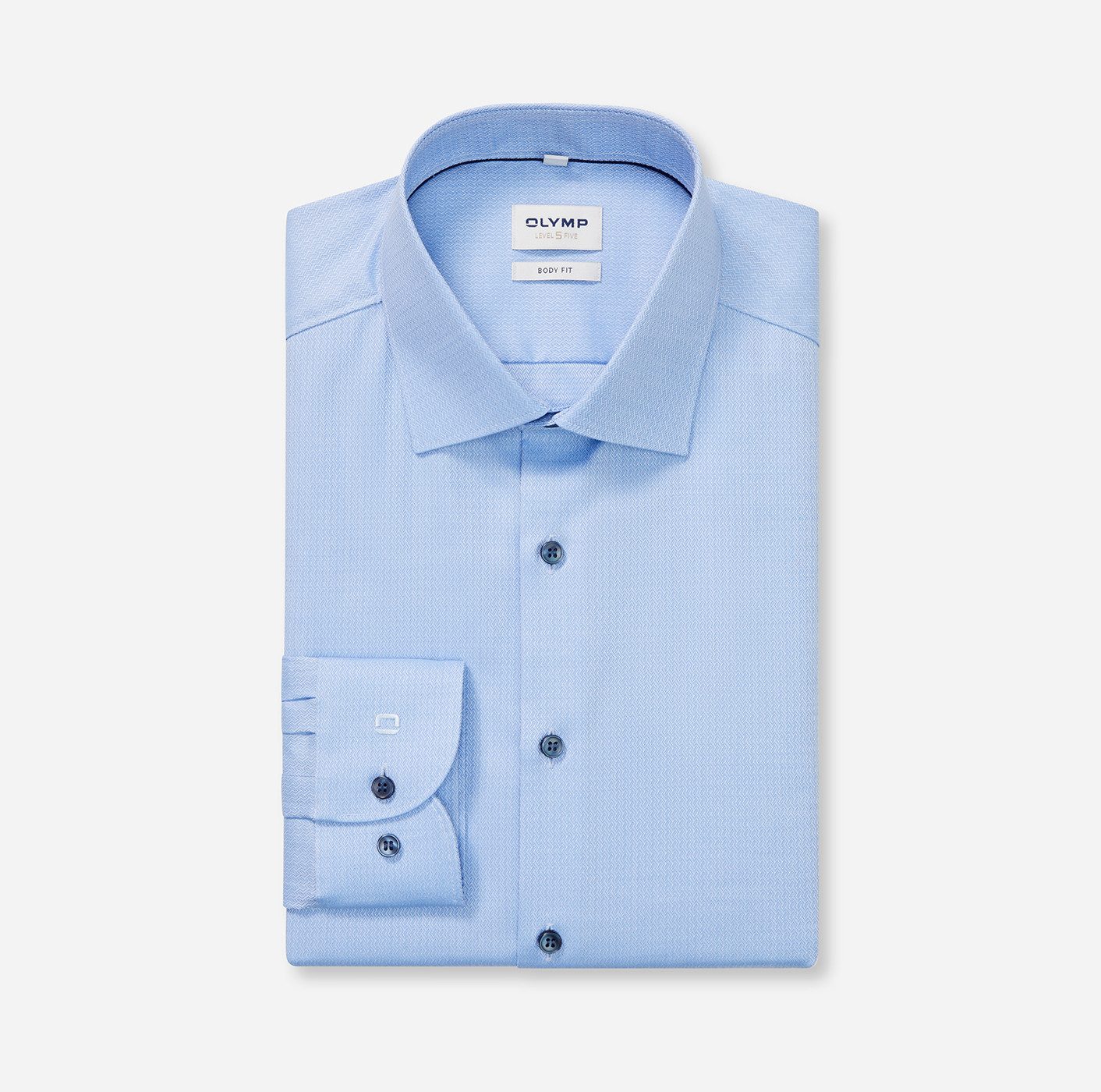 OLYMP Langarmhemd Level 5 body fit, New York Kentkragen, fein gemustert, Bu günstig online kaufen