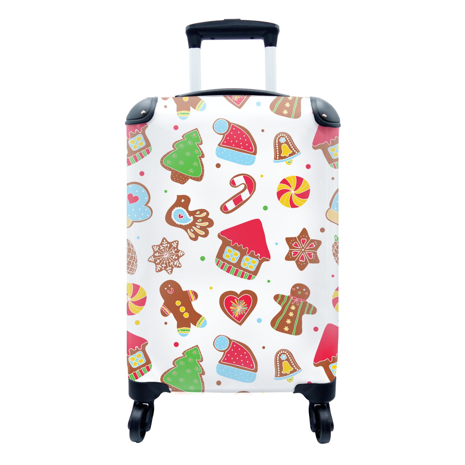 MuchoWow Handgepäckkoffer Muster - Lebensmittel - Weihnachten, 4 Rollen, Reisetasche mit rollen, Handgepäck für Ferien, Trolley, Reisekoffer
