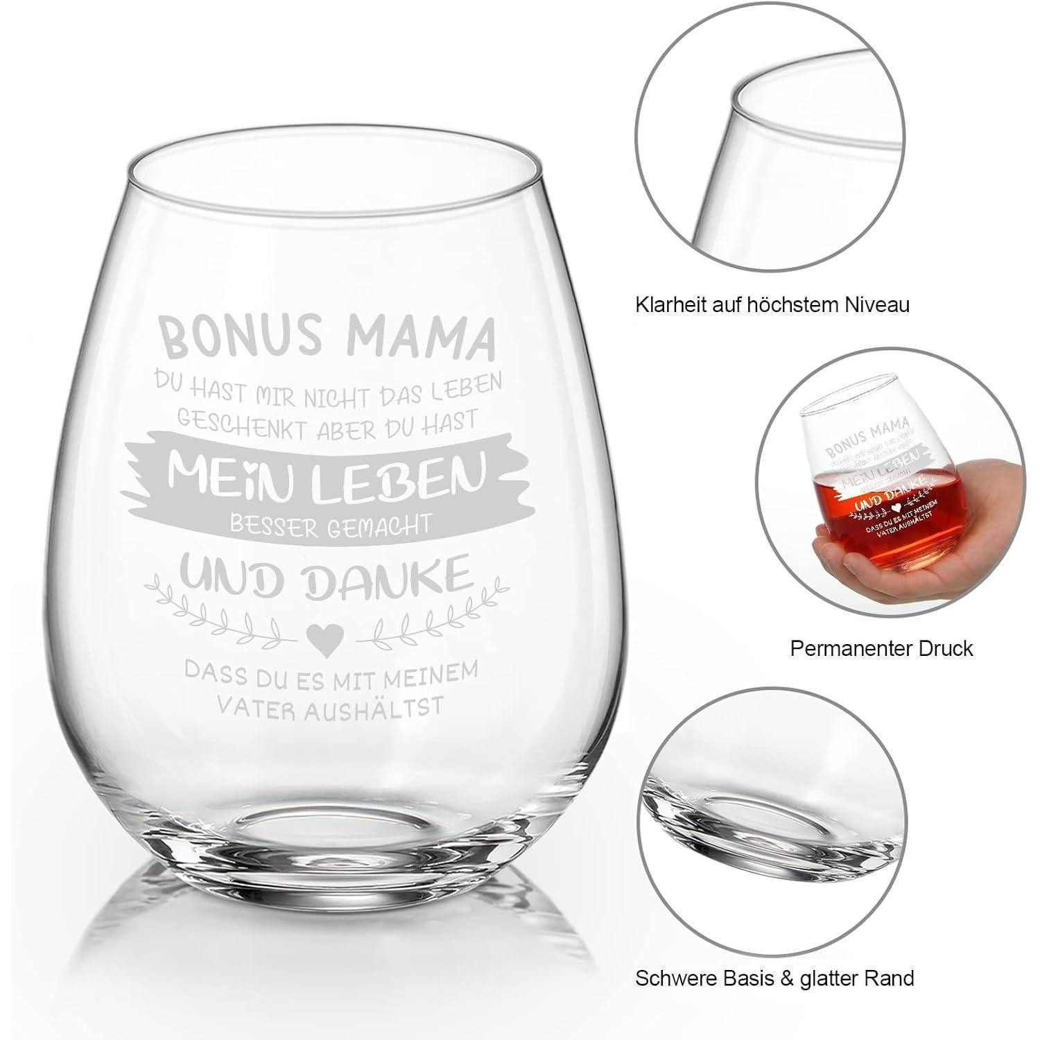 LuxusKollektion Gläser-Set Weihnachtsgeschenke Papa Mama: Rotweinglas und Bierglas Set 17oz
