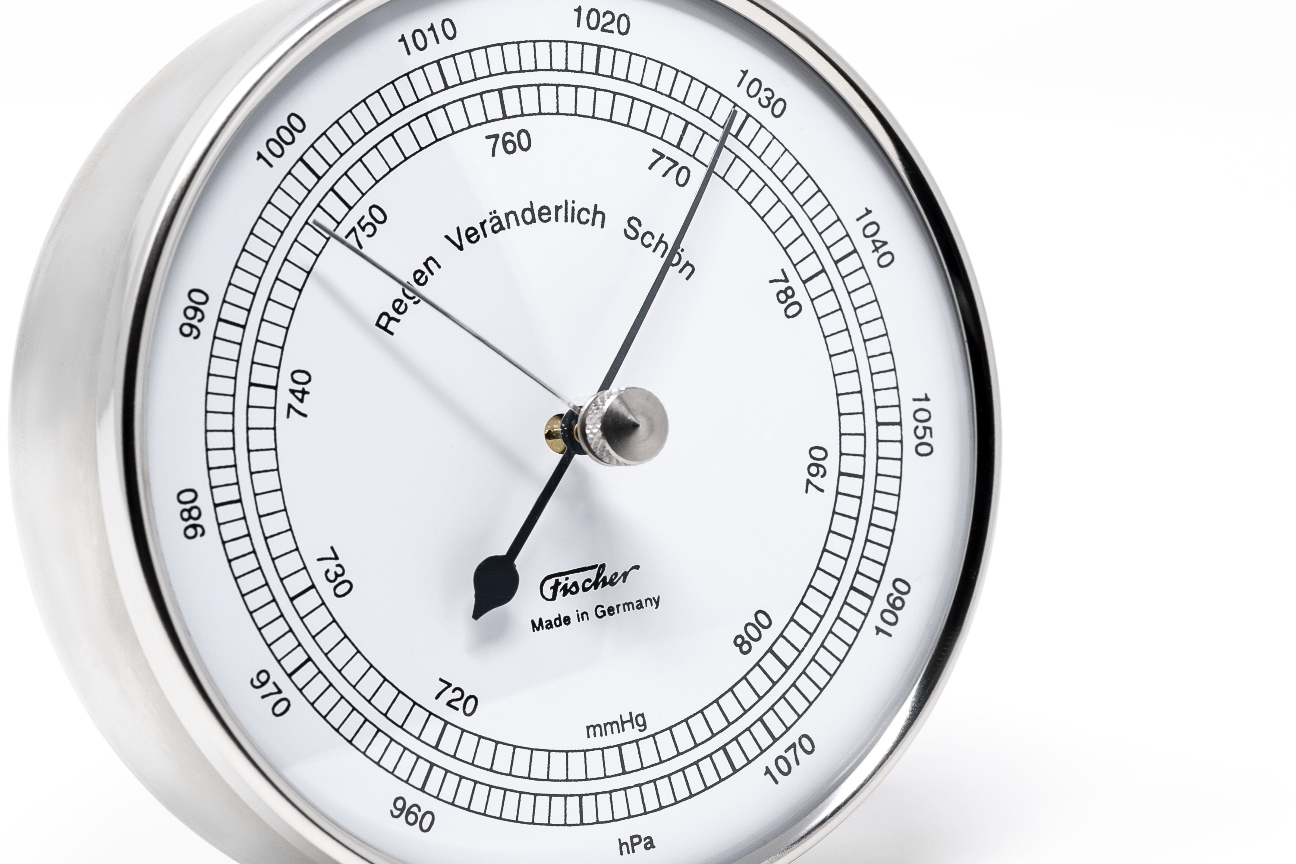 Fischer Fischer 15.01 Barometer 103mm Edelstahl Made in Germany Außenwetterstation