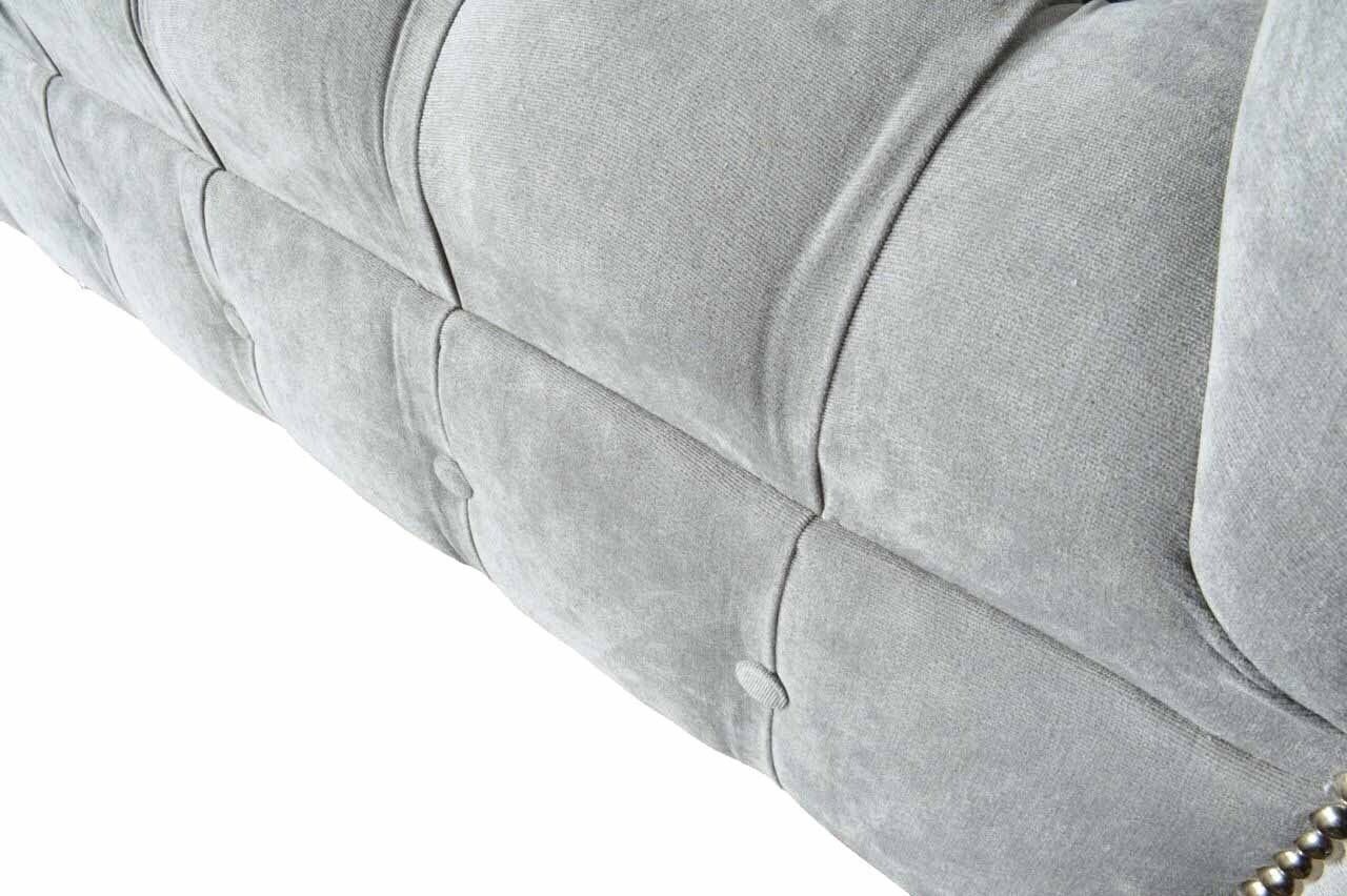 Ohrensessel Couch Wohnzimmer, Grau Sessel Sessel In Europe Graue Stoffsofa JVmoebel Made Chesterfield