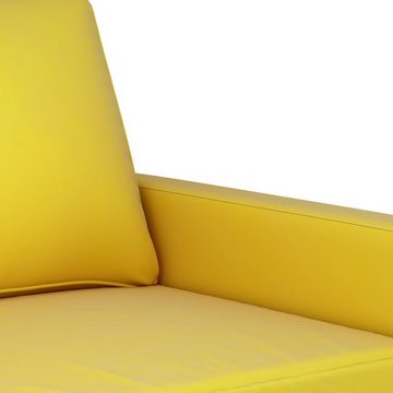 vidaXL Sofa 2-tlg. Sofagarnitur mit Kissen Gelb Samt