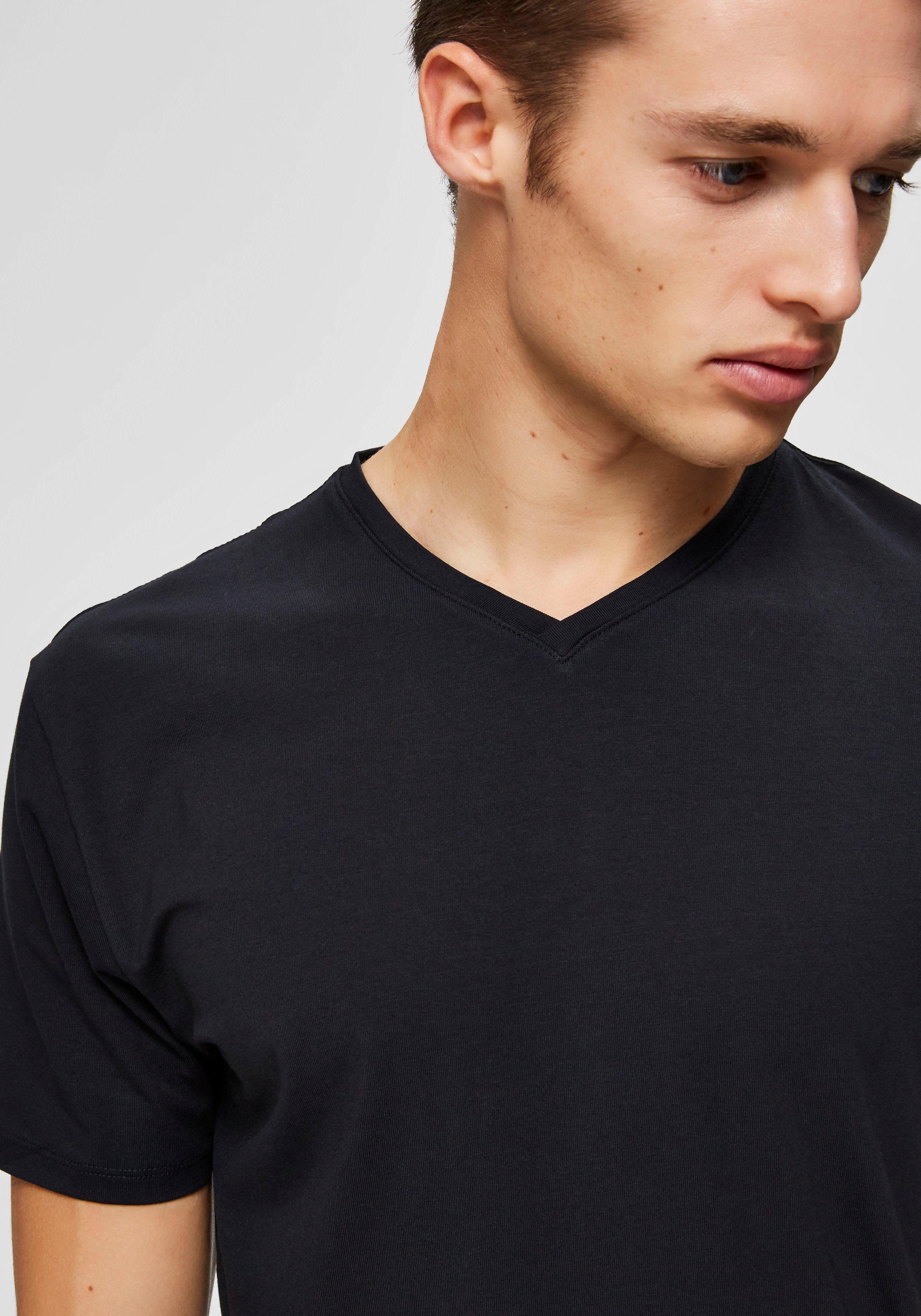 V-Shirt Basic HOMME SELECTED V-Shirt Black