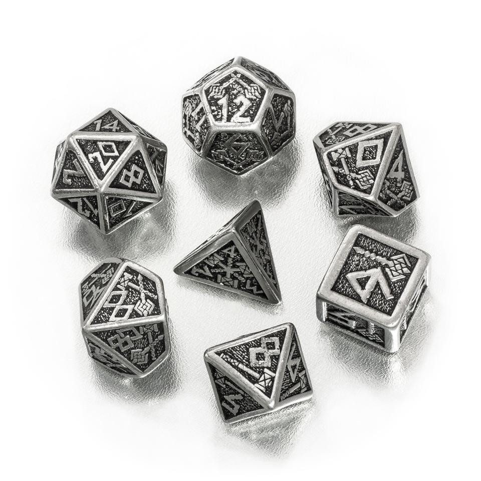 Q-Workshop Spiel, Dwarven Würfel-Set - 7 Stück - aus Metall