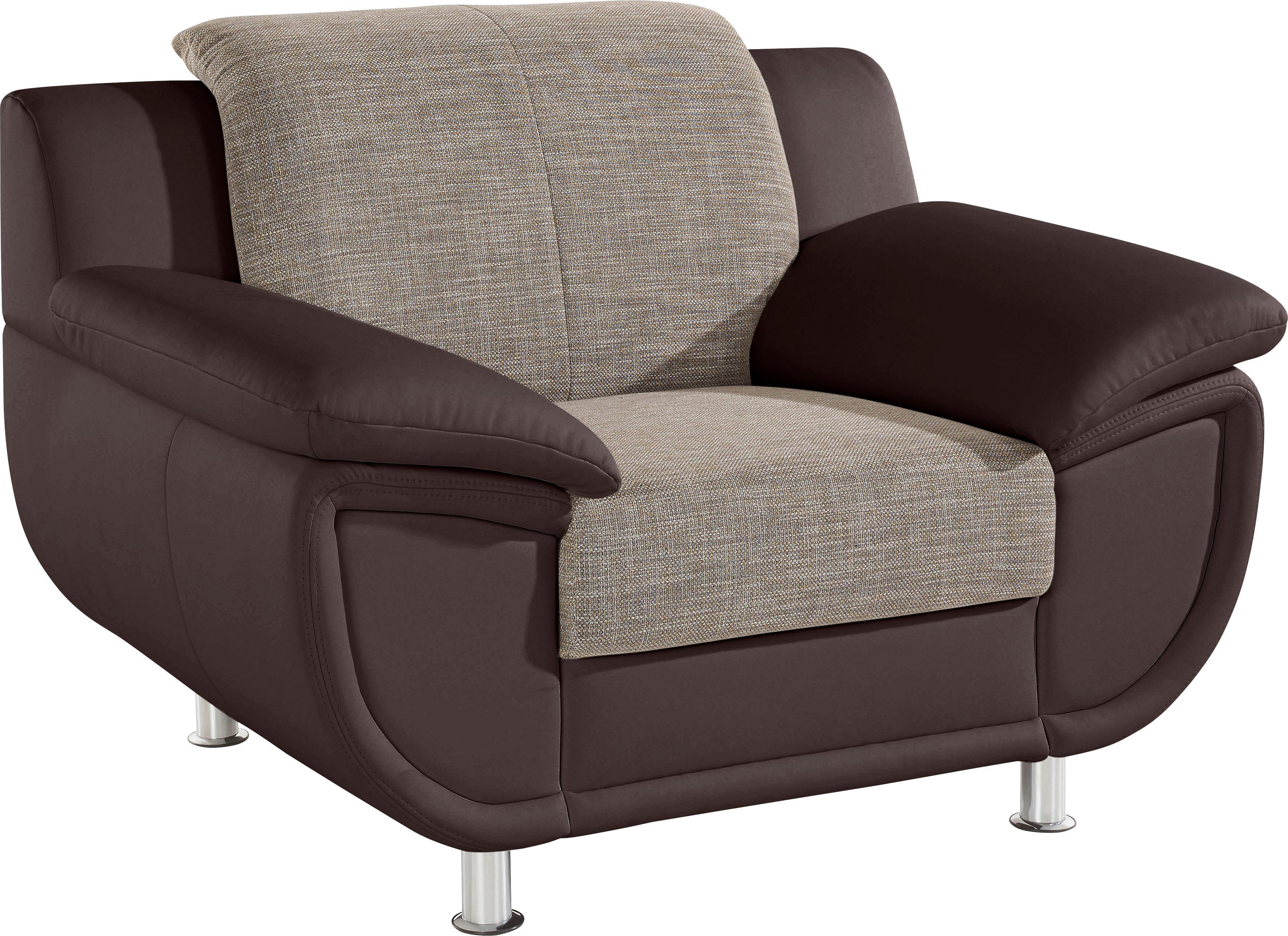 TRENDMANUFAKTUR Sessel Rondo 3, Loungesessel, wahlweise mit komfortablem Federkern, mit extra breiten Armlehnen