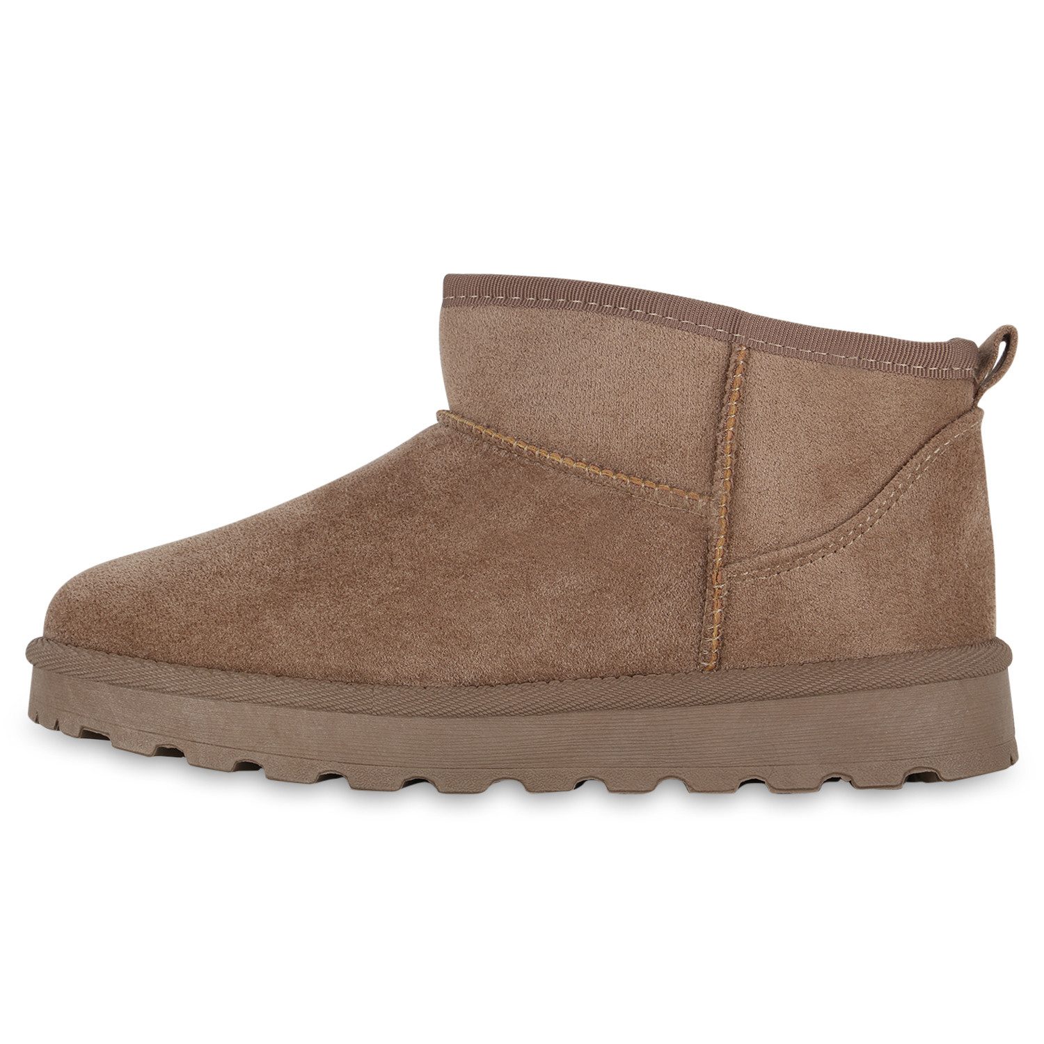 VAN HILL 841491 Winterstiefelette Damen Warm Gefüttert Winter Boots Stiefeletten Profil-Sohle
