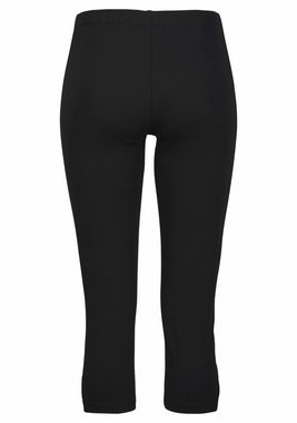 LASCANA Caprileggings mit Cut-outs am Saum, 3/4-Länge, Basic, elastisch