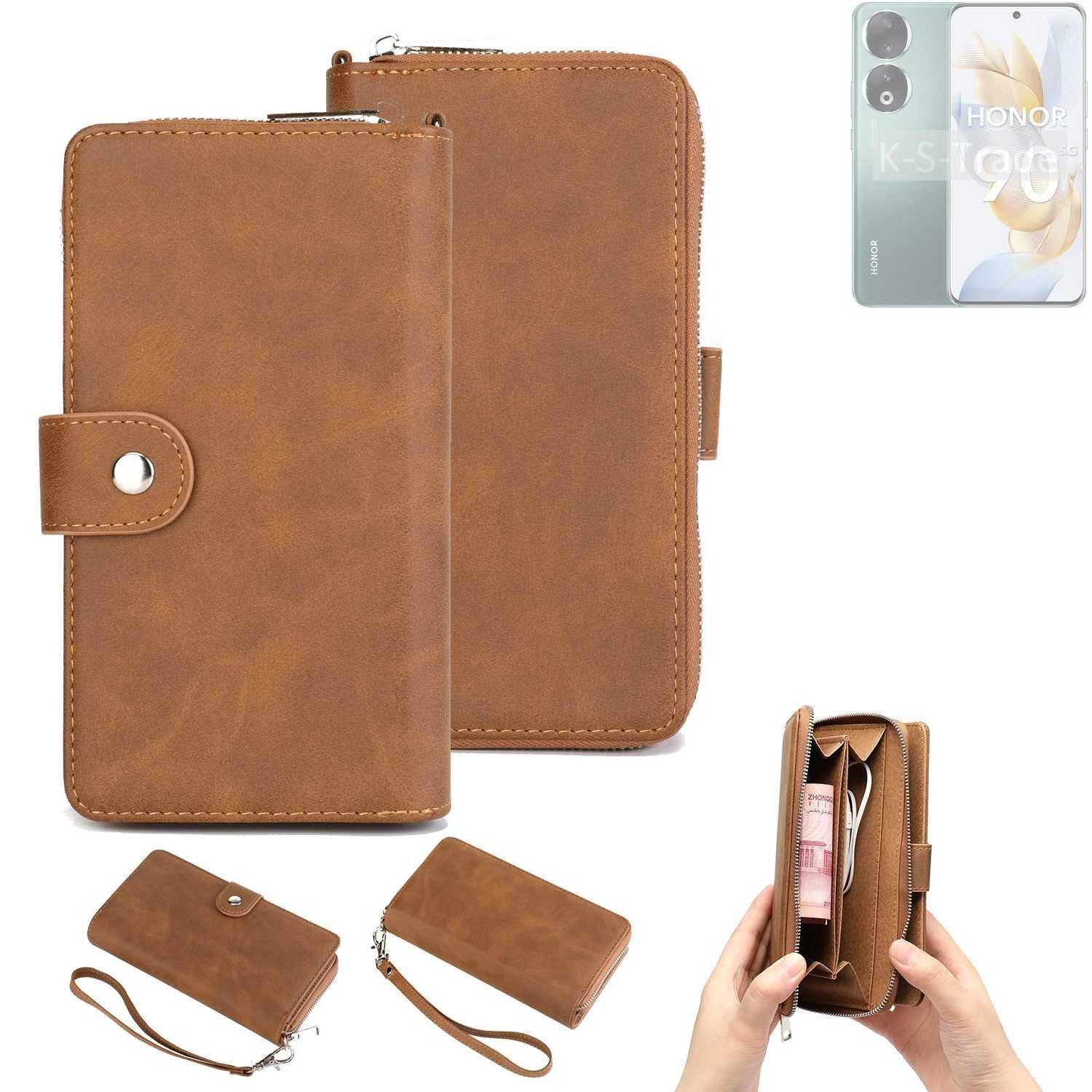 K-S-Trade Handyhülle für Honor 90, Handyhülle Schutzhülle & Portemonnee Tasche Handytasche Case Etui