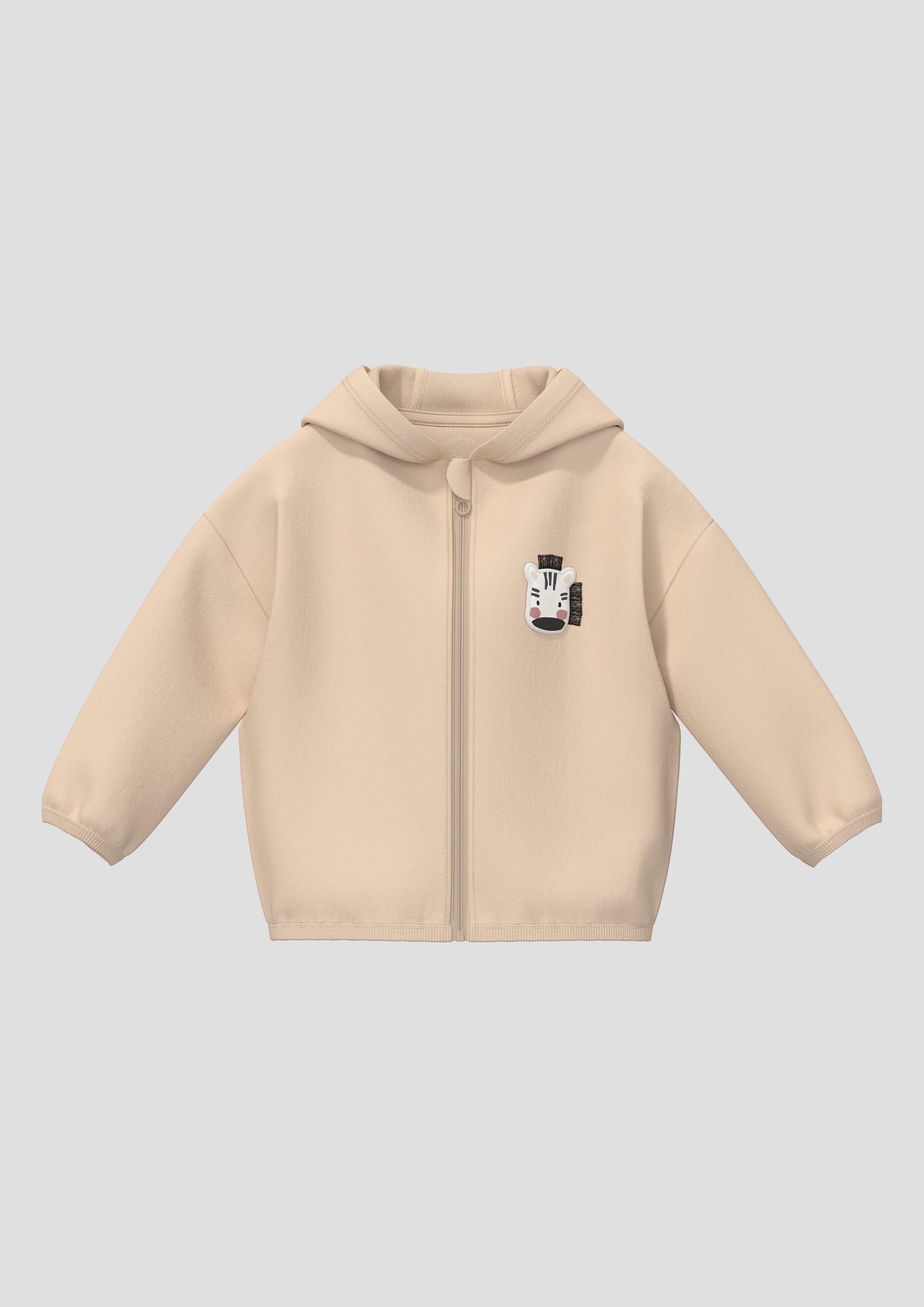 s.Oliver Sweatjacke Sweatshirt Jacke Sweatjacke mit Kapuze und Applikation