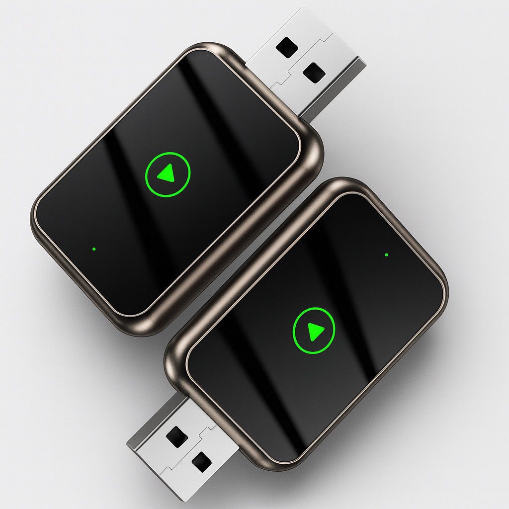 Alpha Electronics Wireless CarPlay und Android Auto Adapter USB-A, USB-C, Plug & Play Sprachsteuerung USB-C Adapter inklusive