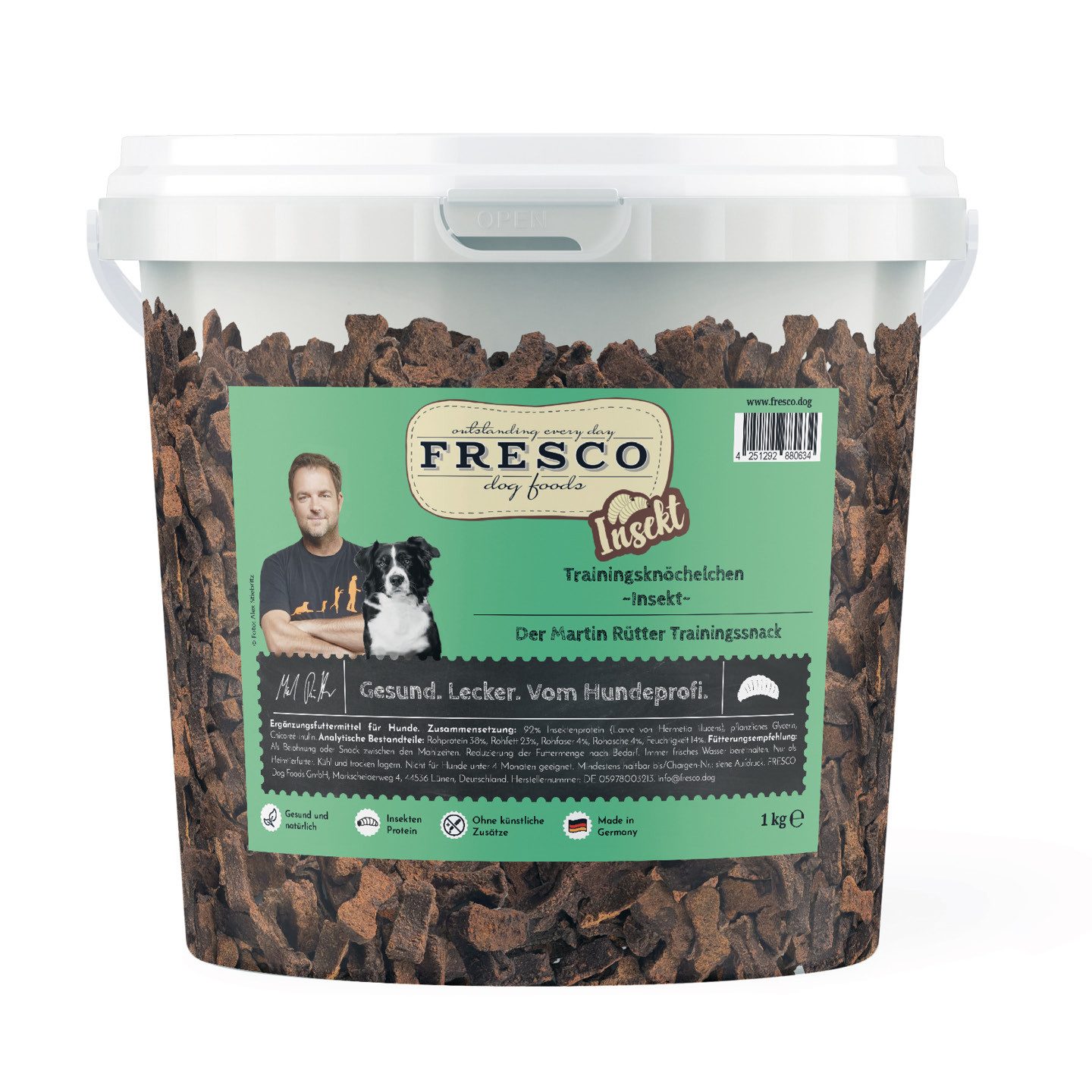 Fresco Dog Martin Rütter Trainingsknöchelchen Insekt 1kg, gesunde Hunde Leckerli, Snack für: Hunde, Hypoallergen, getreidefrei & zuckerfrei