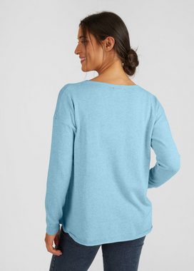eve in paradise V-Ausschnitt-Pullover Gesa mit überschnittenen Ärmeln