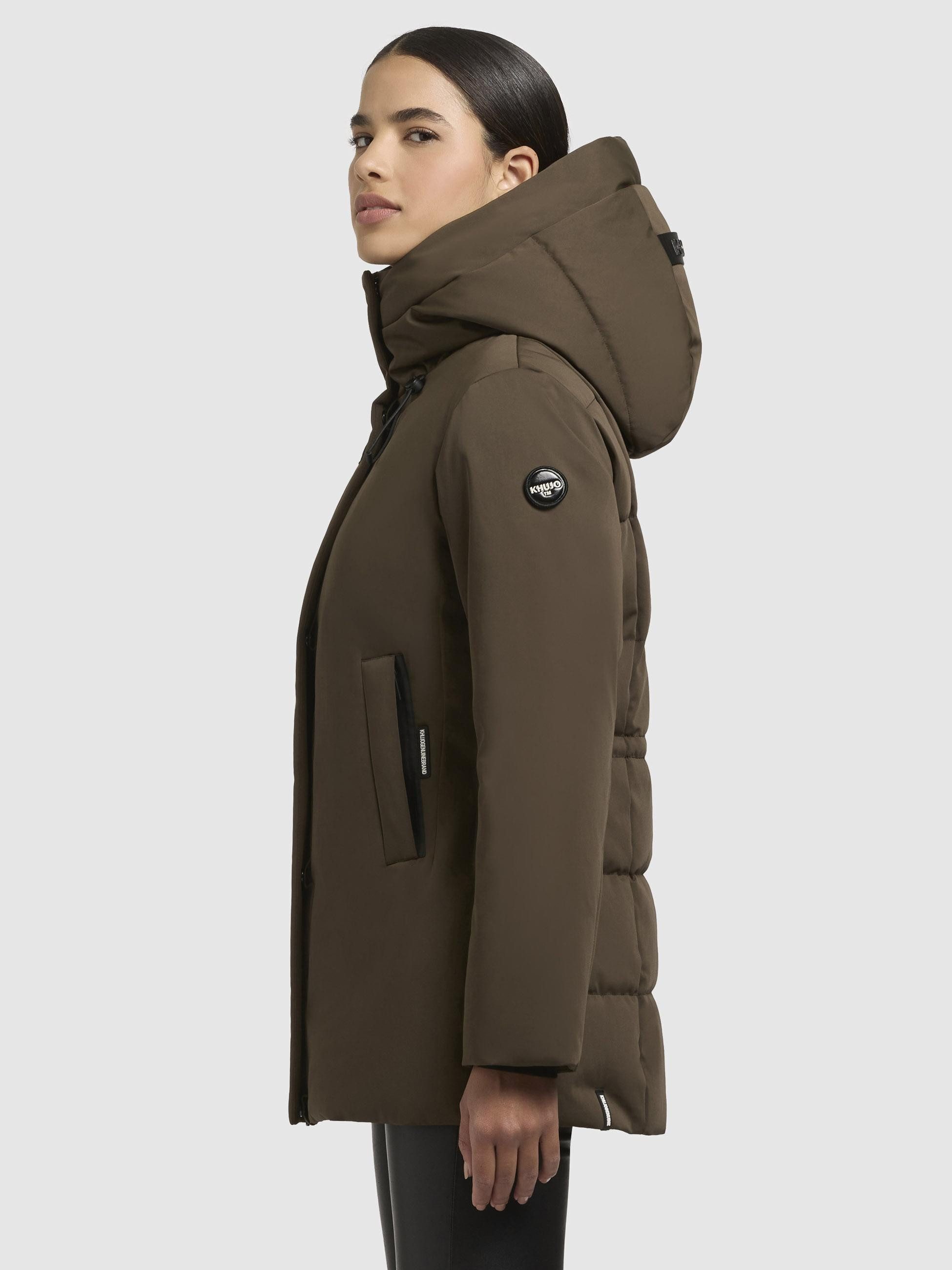 khujo Winterjacke Palla-YM Damen Wintermantel mit verstellbarer Kapuze