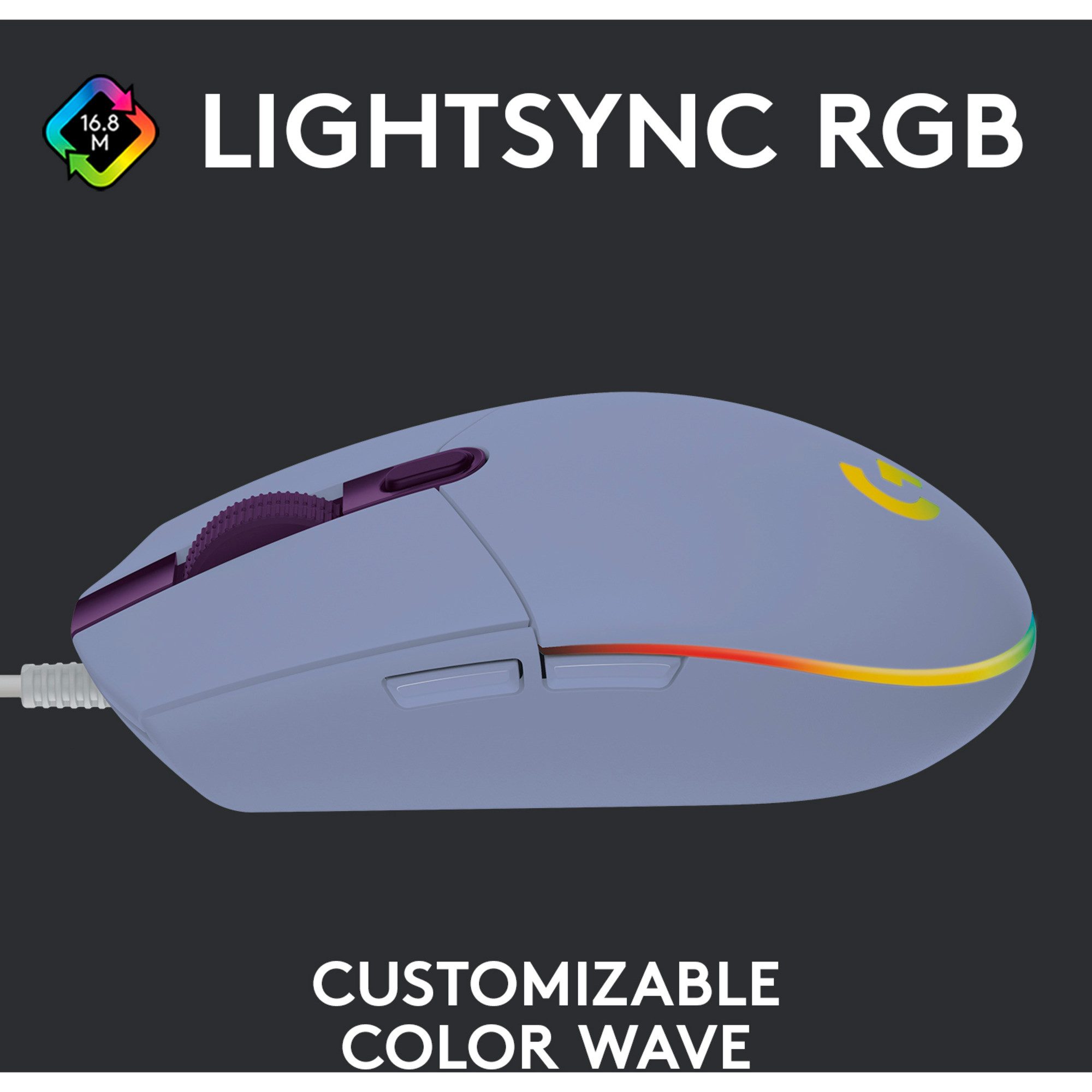 Logitech Logitech Gaming G203 LIGHTSYNC, Gaming-Maus Maus (kabelgebunden)