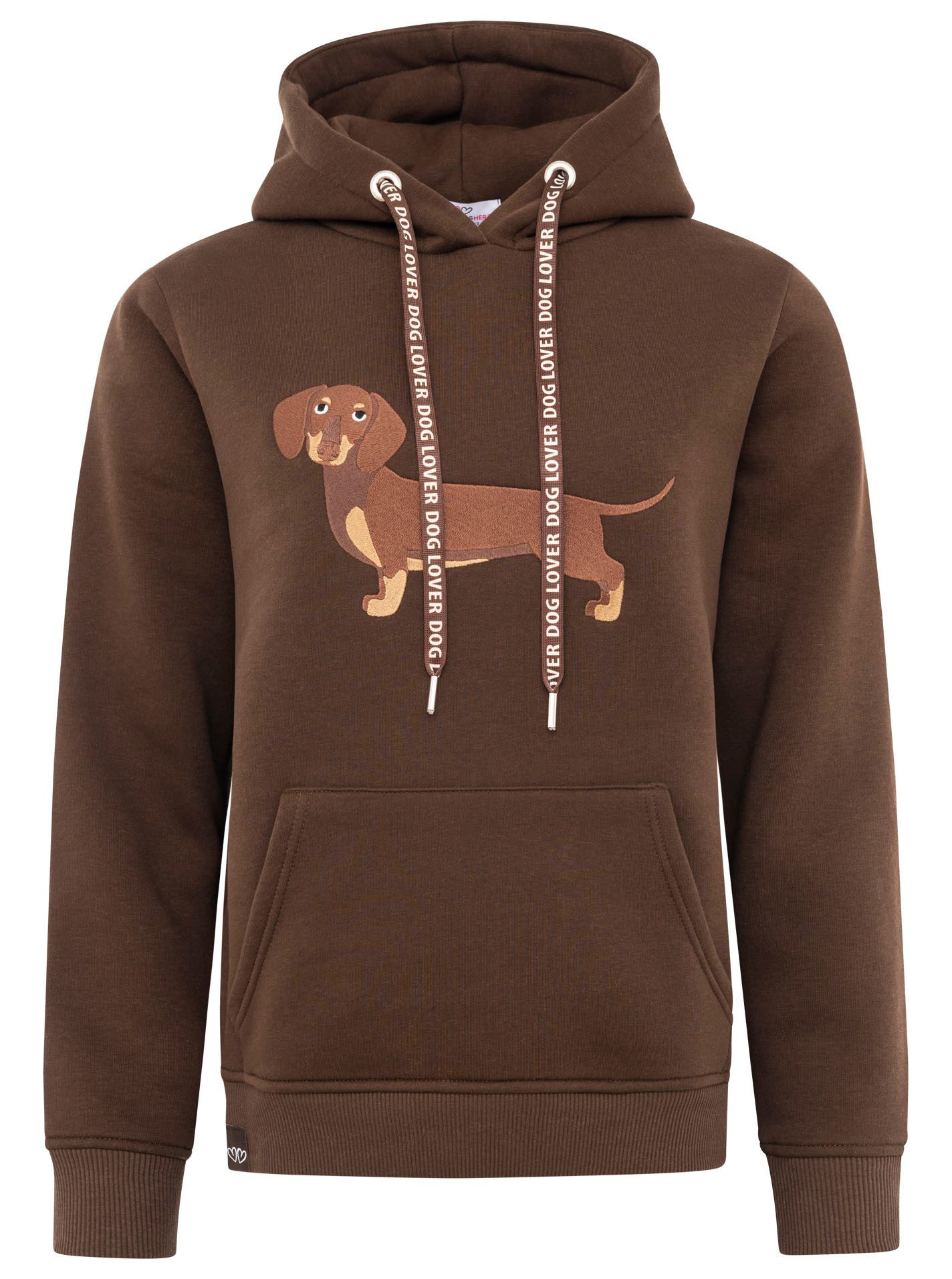 Zwillingsherz Hoodie "Dackel" Stickerei vorne, weiche günstig online kaufen