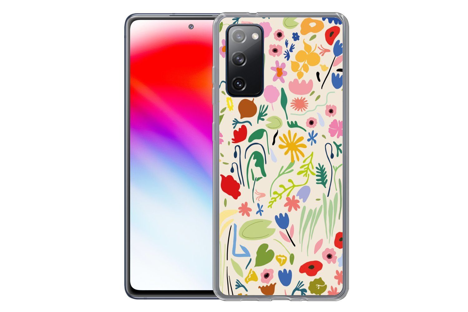 MuchoWow Handyhülle für Samsung Galaxy S20 FE Blumen - Muster - Pflanzen, Phone Case, Silikon, Schutzhülle Dünn