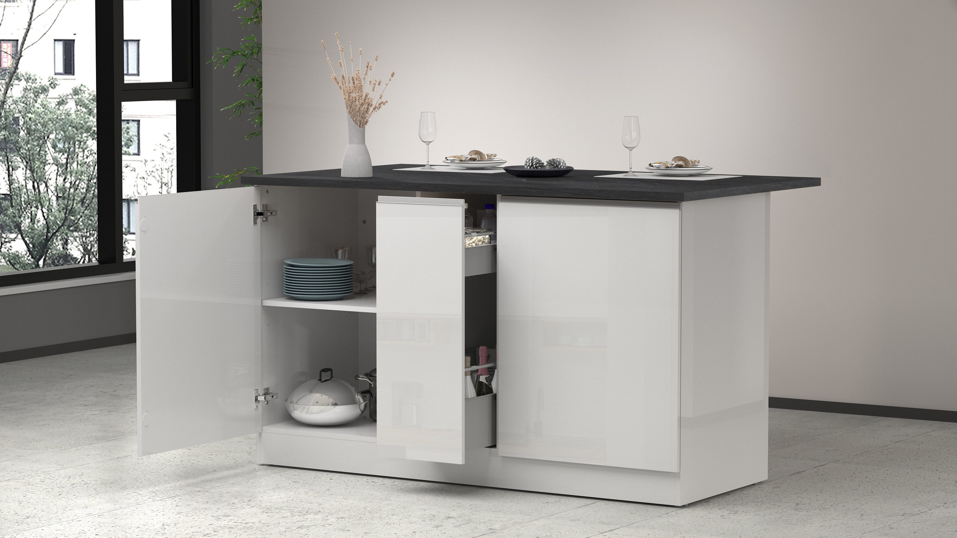 KOCHSTATION Kücheninsel KS-Sole,Kochinsel,Küchenarbeitsblock,Inselküche,Arb günstig online kaufen