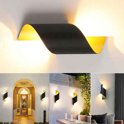oyajia LED Wandleuchte Modern 10W LED Wandlampe Innen/Außen Beleuchtung in Spiralform Design, LED fest integriert, Warmweiß, Wandlampe Auf und ab Lichtstrahl, IP65 für Wohnzimmer, Flur, Garten