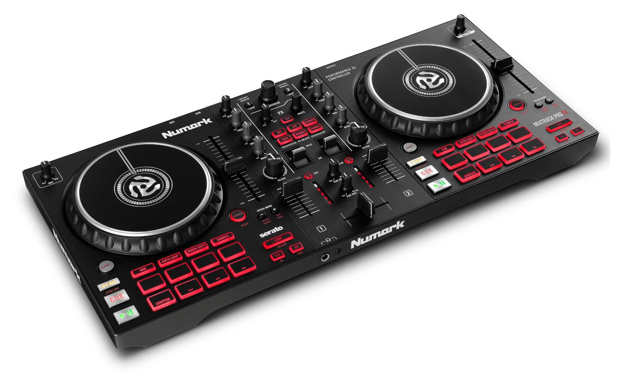 Numark DJ Controller Mixtrack Pro FX - 2-Deck-Controller mit Effektpaddeln, inkl. Download für Serato DJ Lite & Prime Loops Remix Tool Kit