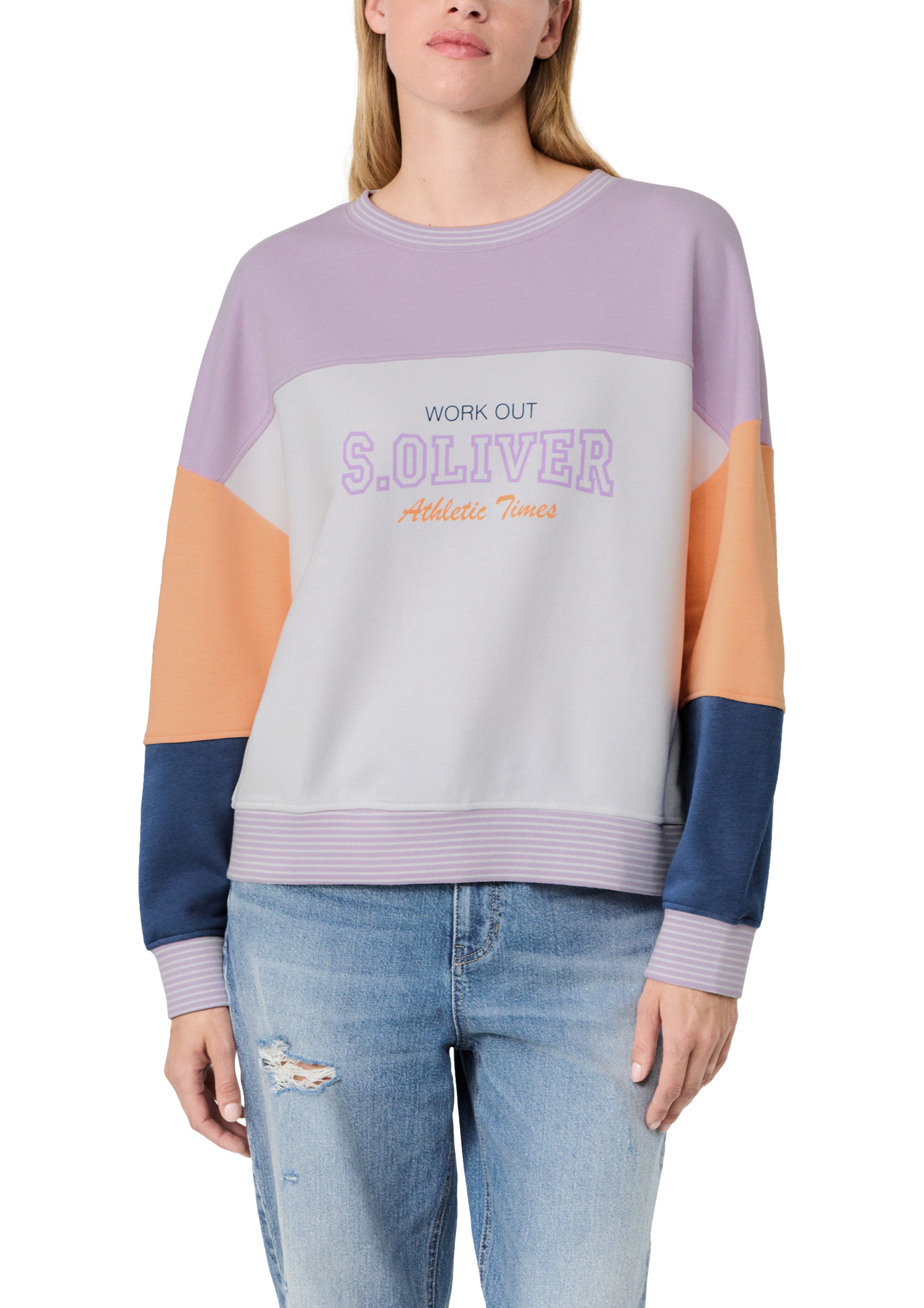 s.Oliver Sweater s.Oliver X Heidi Klum Sweatshirt Color Block im Colorblocking-Look und mit Logoprint