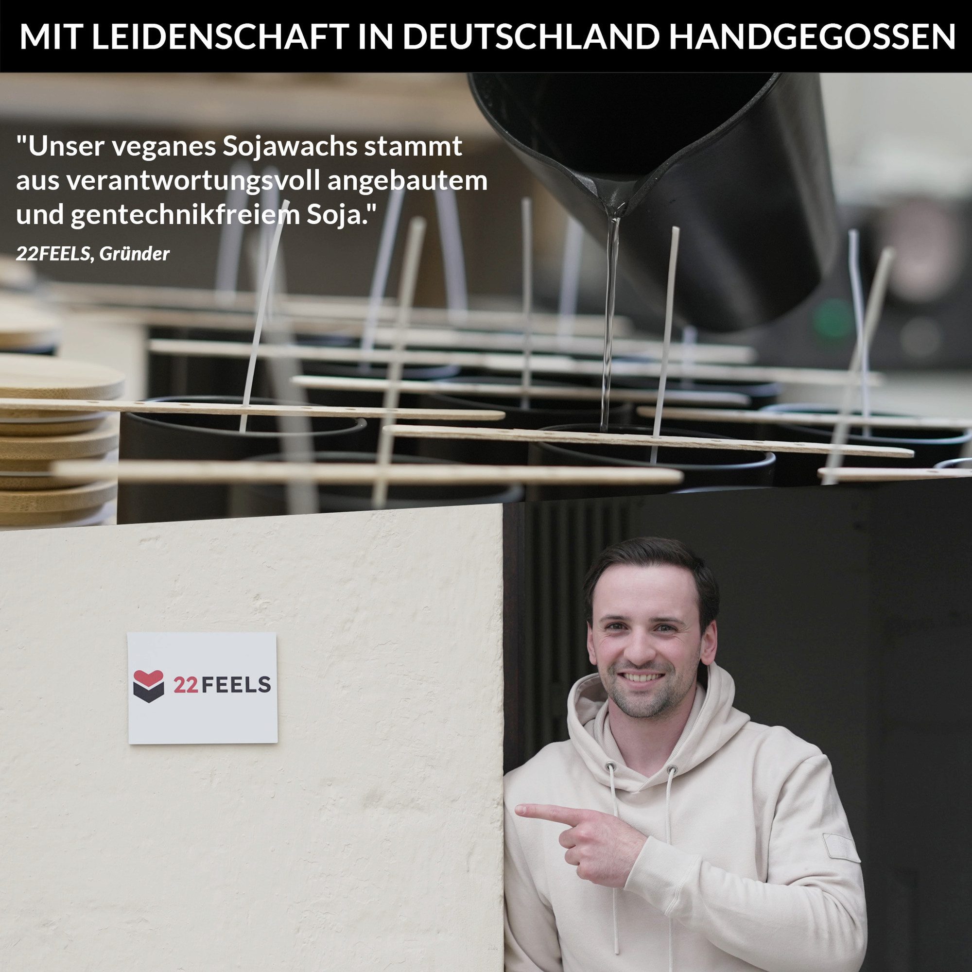 22Feels Duftkerze Deko Opa Geschenk v. Enkelin Geburtstag Weihnachten Männer Grossvater, MADE IN GERMANY, Europäisches Sojawachs, Handgegossen