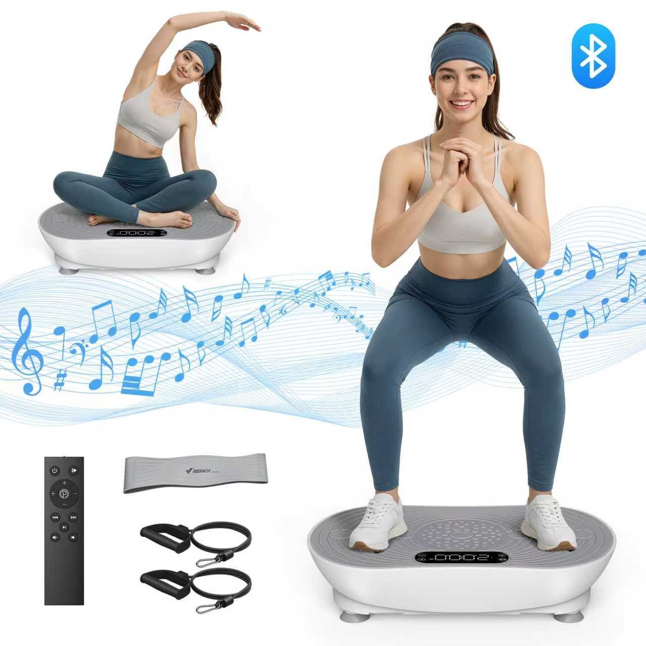 MERACH Vibrationsplatte leise und Kompakte Vibrationsplatte mit LED-Display, 150 W, 99 Intensitätsstufen, (1 tlg), mit Fernbedienung, für Ganzkörpertraining zu Hause, bis 150 kg