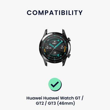 kwmobile Uhrenarmband Sportarmband für Huawei Huawei Watch GT / GT2 / GT3 (46mm), Leder Fitnesstracker Ersatzarmband Uhrenverschluss