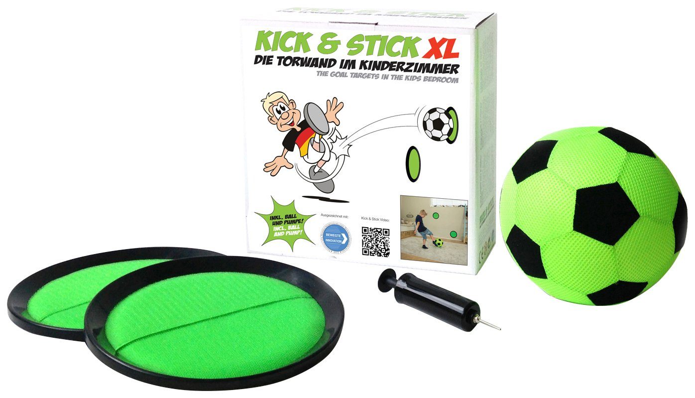 myminigolf Fußball Kick & als 31 Stick cm (Set), Klett-Tellern selbstklebenden 2 XL Torwand mit Durchmesser
