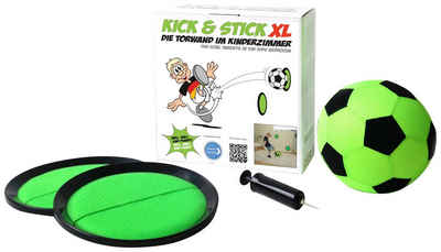 myminigolf Fußball Kick & Stick XL (Set), 31 cm Durchmesser, mit 2 selbstklebenden Klett-Tellern als Torwand