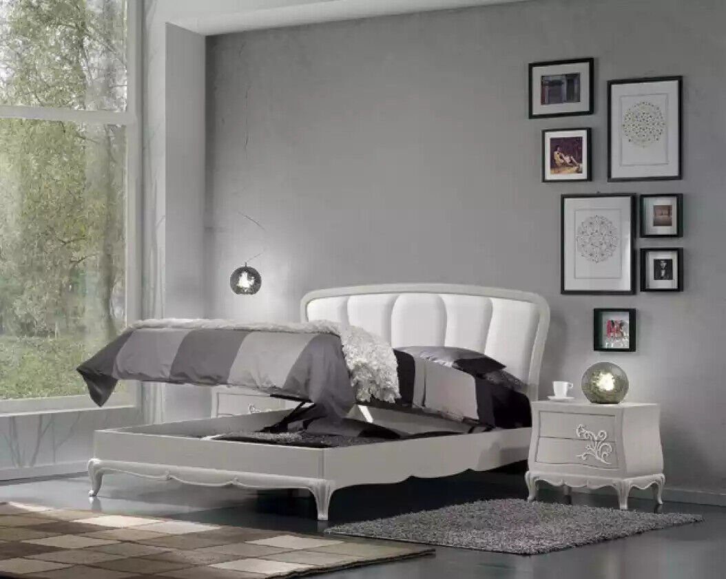 Nachttische), Luxus Italy Modern (3-St., Schlafzimmer Set Möbel, 3 Nachttische + JVmoebel in Made Schlafzimmer-Set 2x tlg. Bett Bett 2x