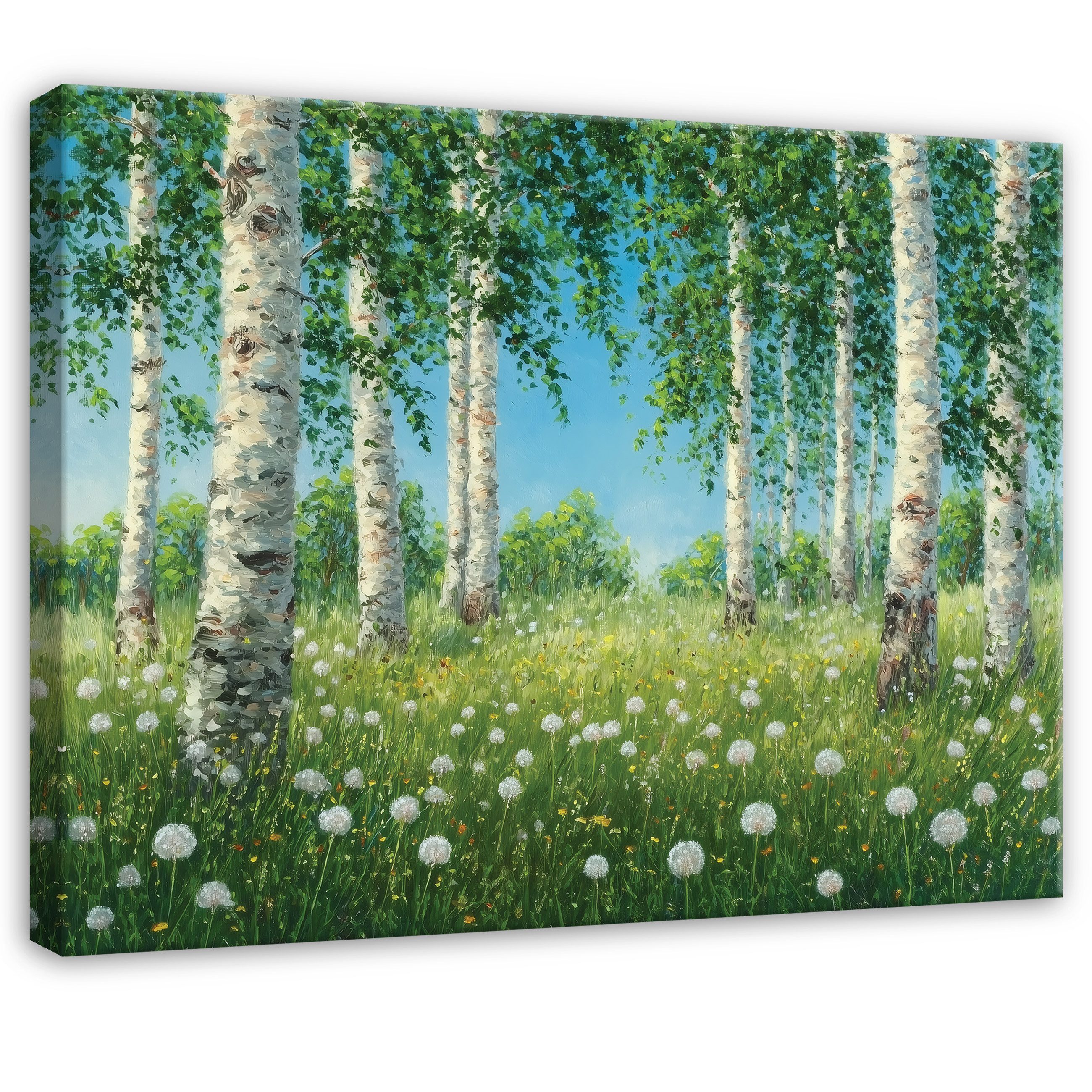 Wallarena Leinwandbild Birken Wald Bäume Grün Modern Wandbilder Wand Deko X günstig online kaufen
