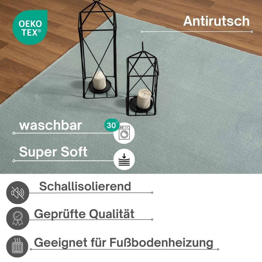 OTTO home Teppich Arabell, Kunstfellteppich, Felloptik, waschbar, rechteckig, Höhe: 16 mm, flauschig, kuschelig, Anti-Rutsch-Unterseite, Wohnzimmer, Schlafzimmer
