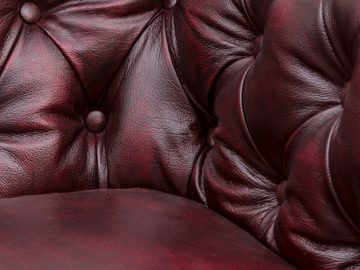 massivum Ecksofa Chesterfield Echtleder rot