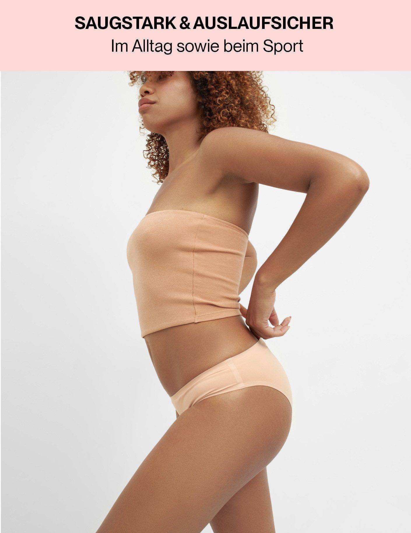 MyMonthlys Inkontinenzslip Periodenunterwäsche LEA Slip 1er beige mittlere Blutung