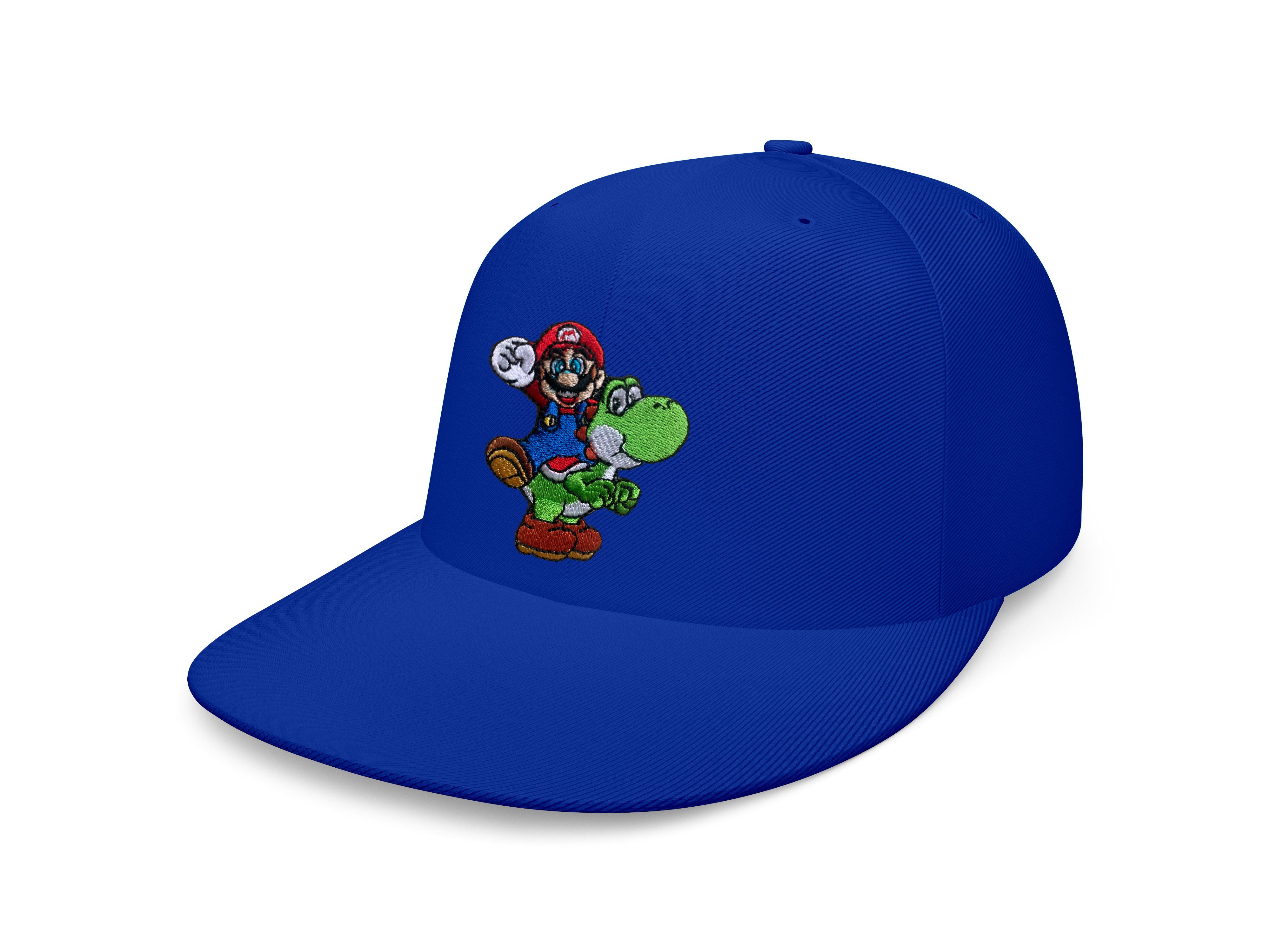 Luigi & Super Snapback Stick Nintendo Erwachsene Brownie Yoshi Mario Patch Unisex Royalblau & Cap Blondie Snapback