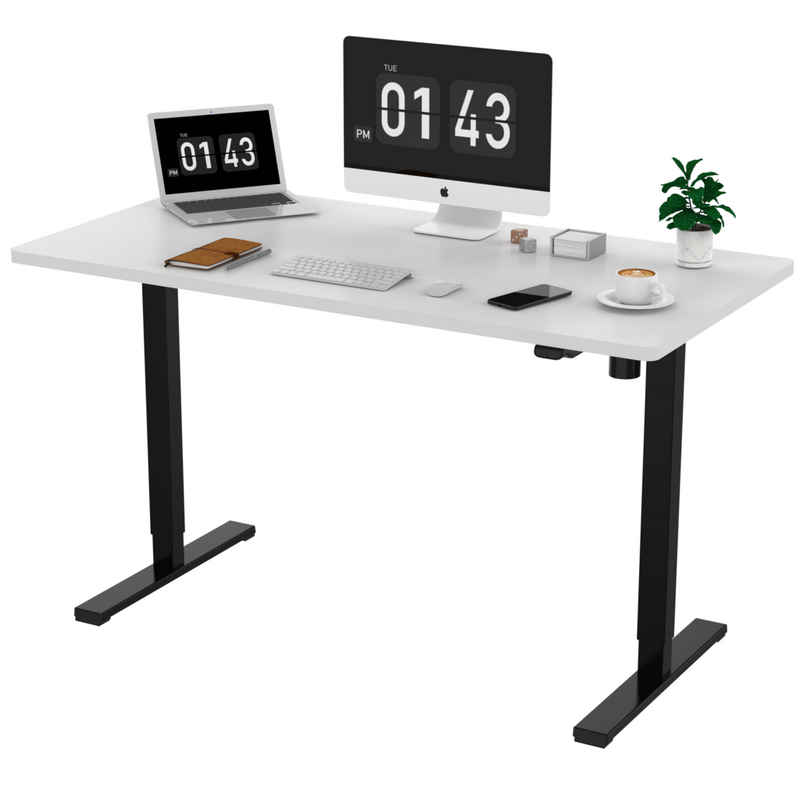 SANODESK Schreibtisch Basic höhenverstellbarer Schreibtisch (EP1E-SET), einfache Handsteuerung mit Auf- und Ab-Tasten