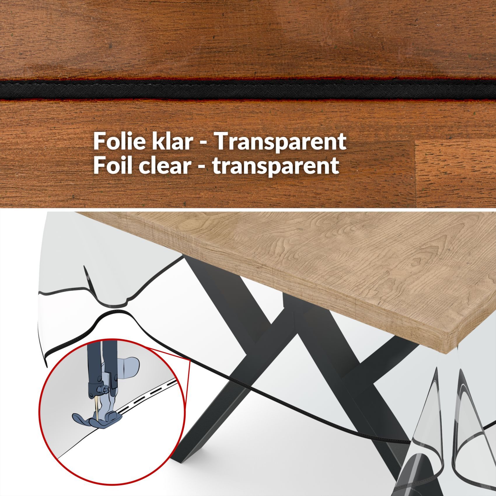 ANRO Tischdecke KLARA abwaschbar Tischfolie transparent Gartentischdecke 0,3mm (Einzelstück 1-tlg), wasserabweisend Durchsichtig Transparent 100x140cm – Bild 2 von 5