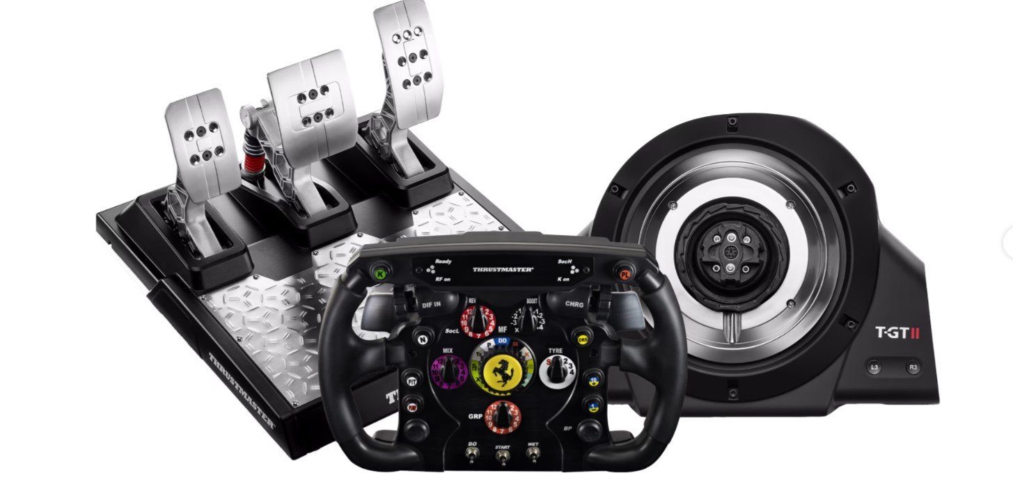 T-GT II Servo Base + Ferrari F1 Wheel Add-On + T-LCM-Pedalen Lenkrad