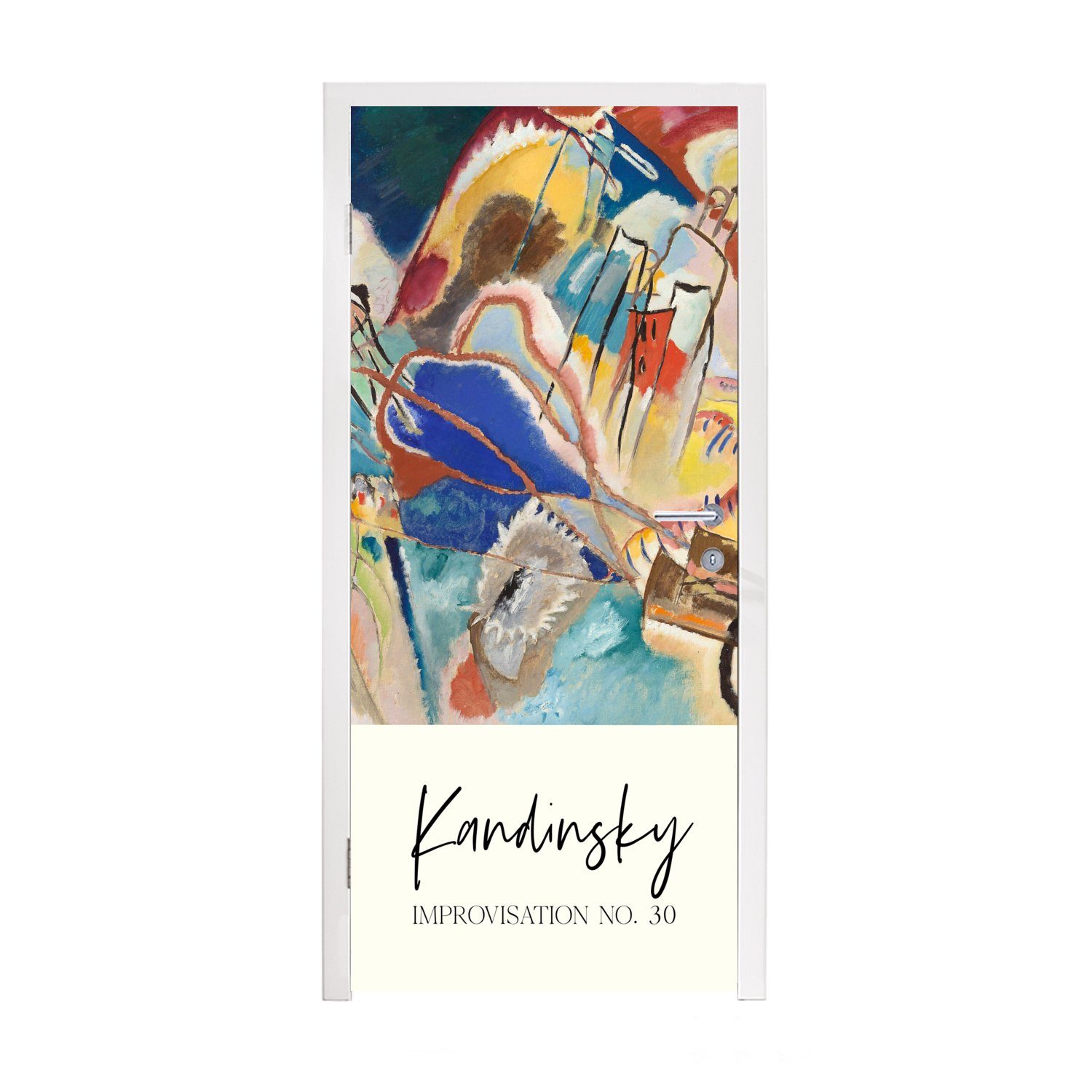 Wassily 75x205 Kandinsky MuchoWow - Improvisation Nr. für Fototapete (1 bedruckt, Tür, Türtapete 30 Türaufkleber, St), - Matt, cm Kunst,