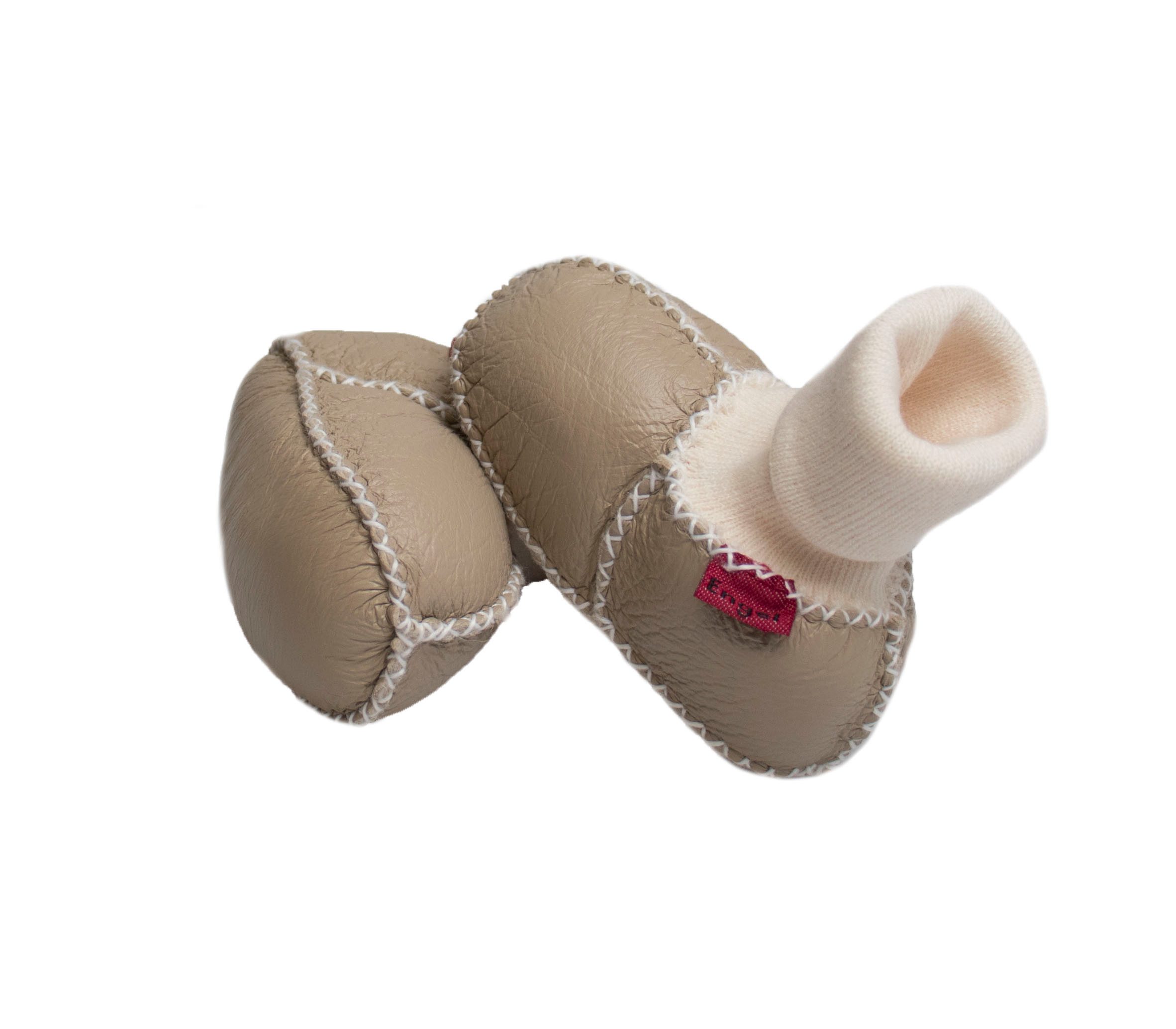 Reissner Lammfelle Baby Booties und Fäustl. Lammfell Set COLMAR Strickbünd. und Ziernaht Babystiefel – Bild 4 von 5