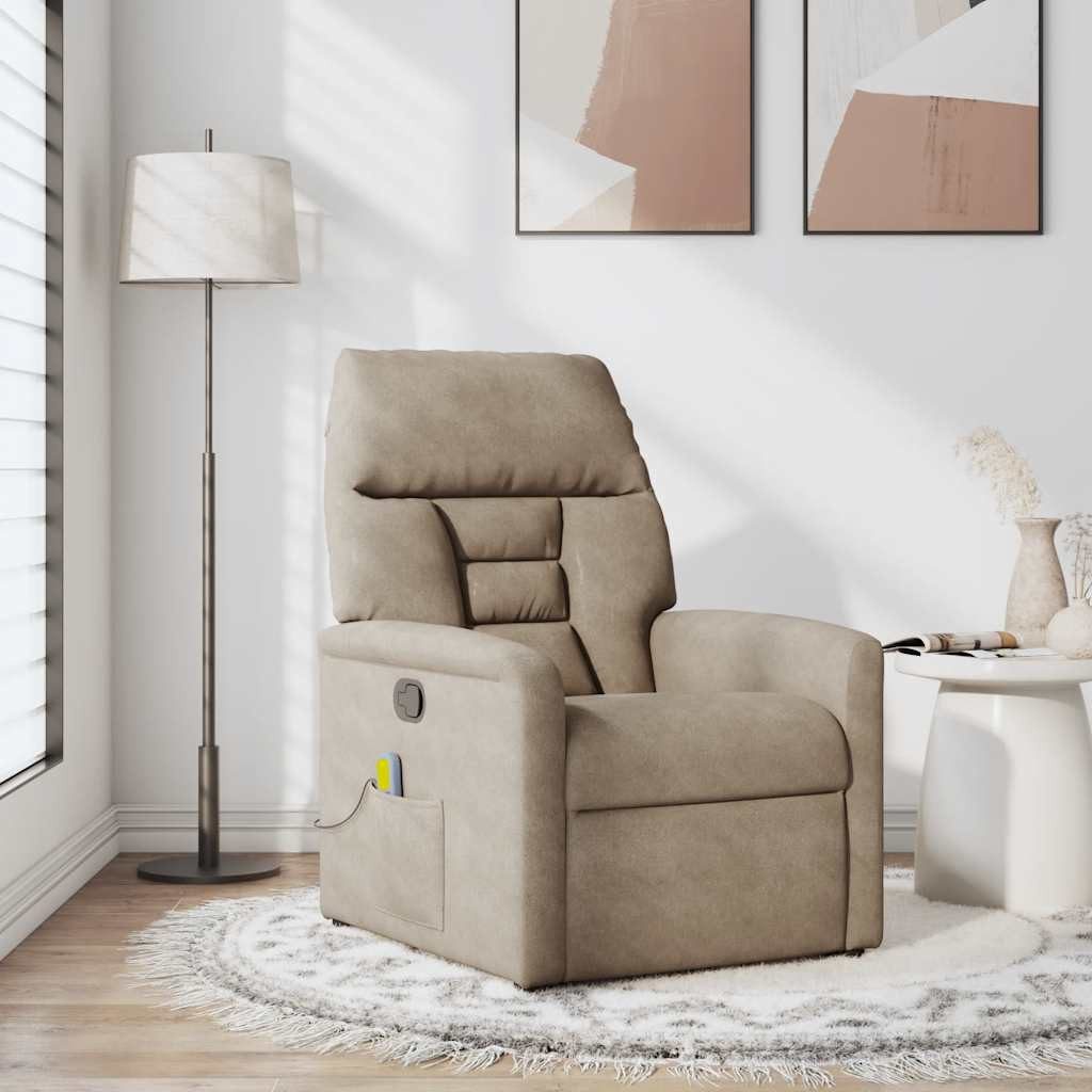 vidaXL Sessel Massagesessel Taupe Mikrofasergewebe (1-St) günstig online kaufen