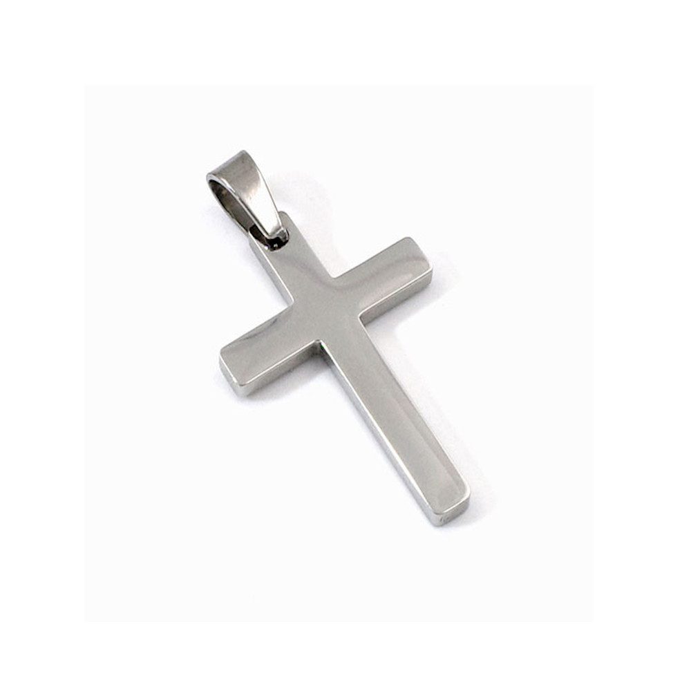 BUNGSA Anhänger Set Anhänger Kreuz Silber aus Edelstahl Unisex (1 Paar (2 Stück), 1-tlg), Pendant Halsketten
